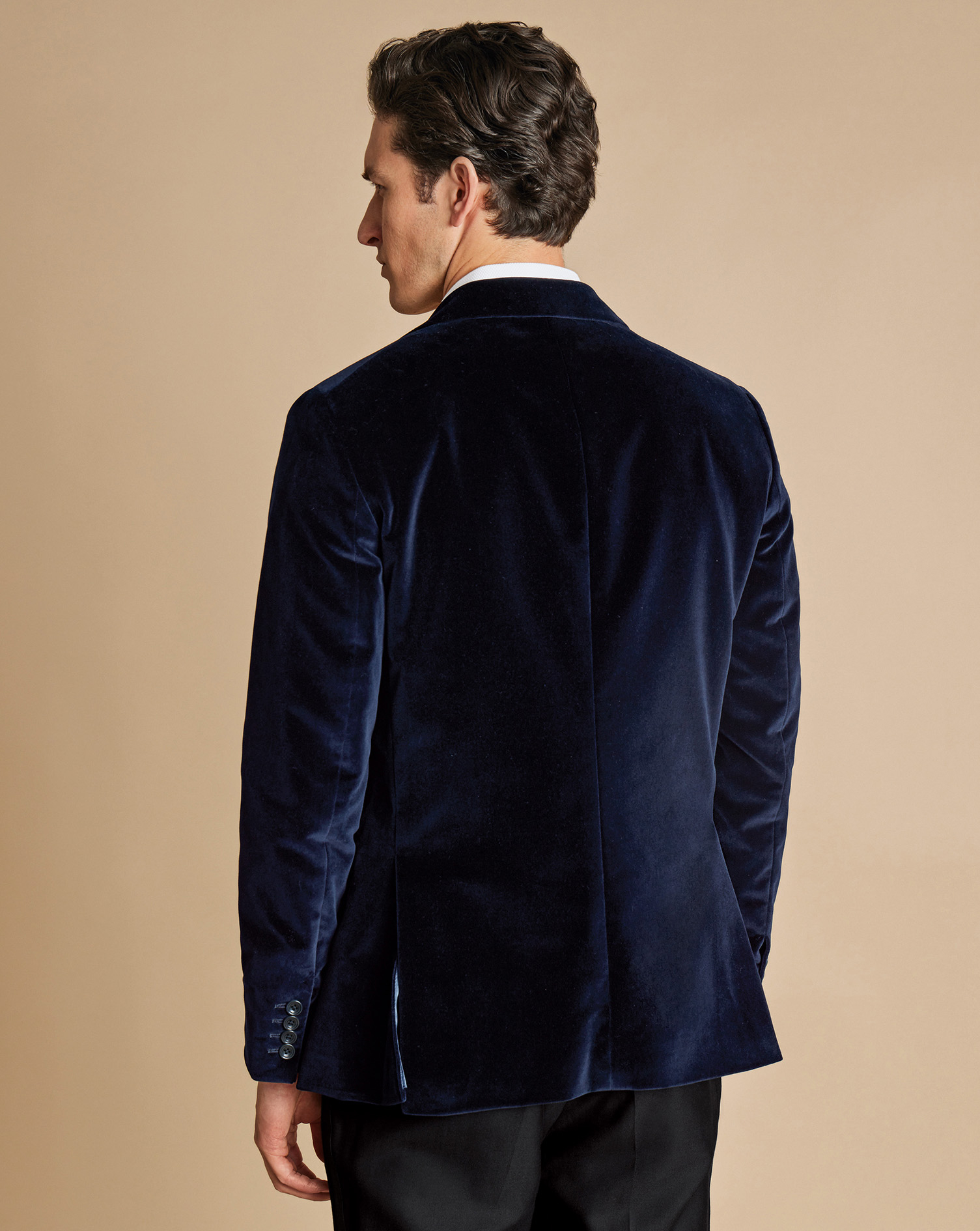 Italian Velvet Jacket - Navy