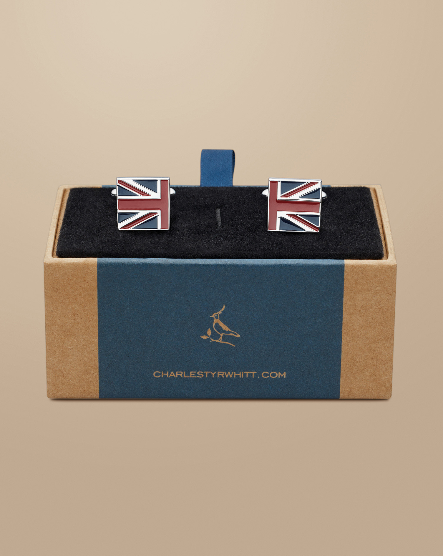 Union Jack Cufflink - Navy & Red