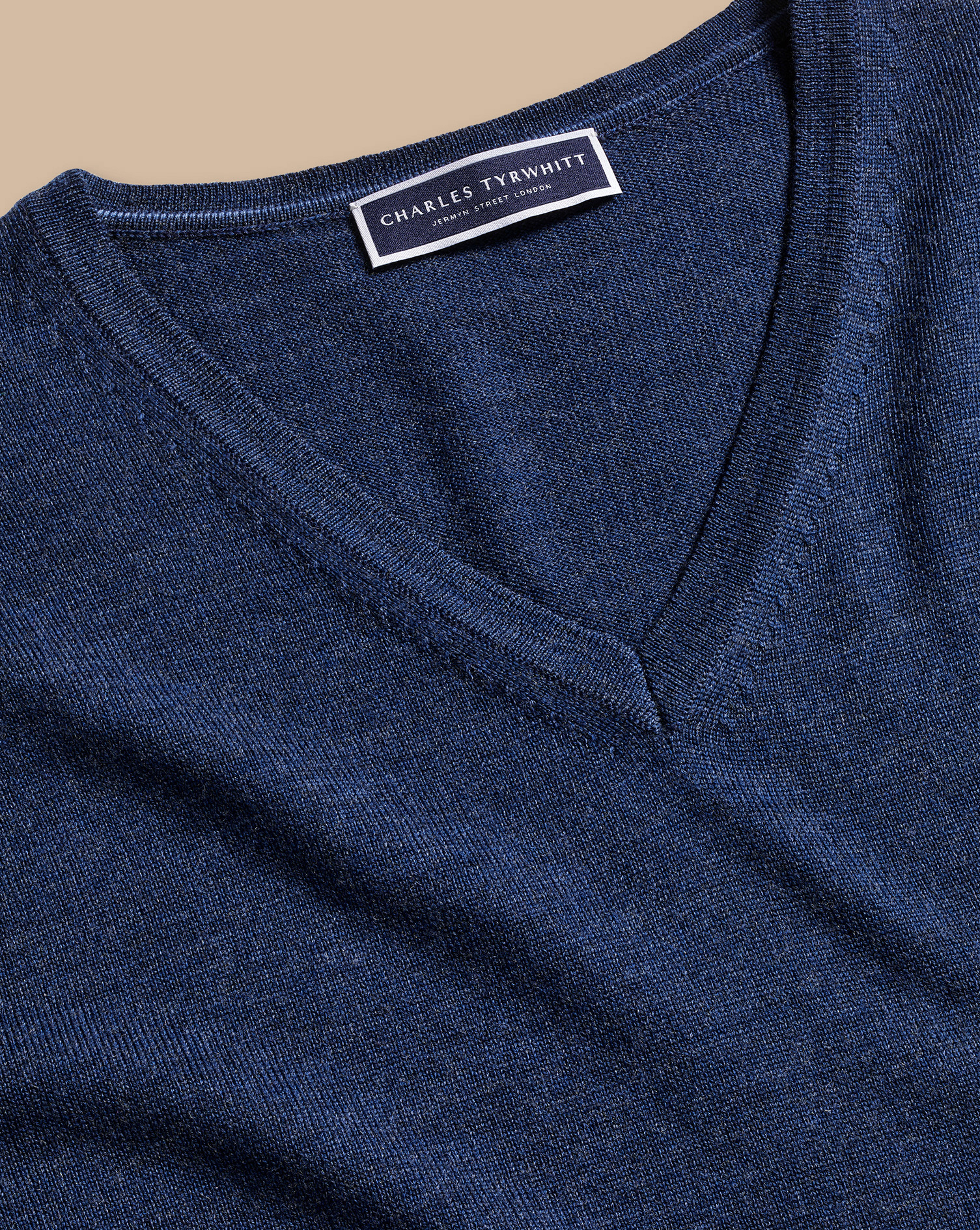 Merino V-Neck Jumper - Ink Blue