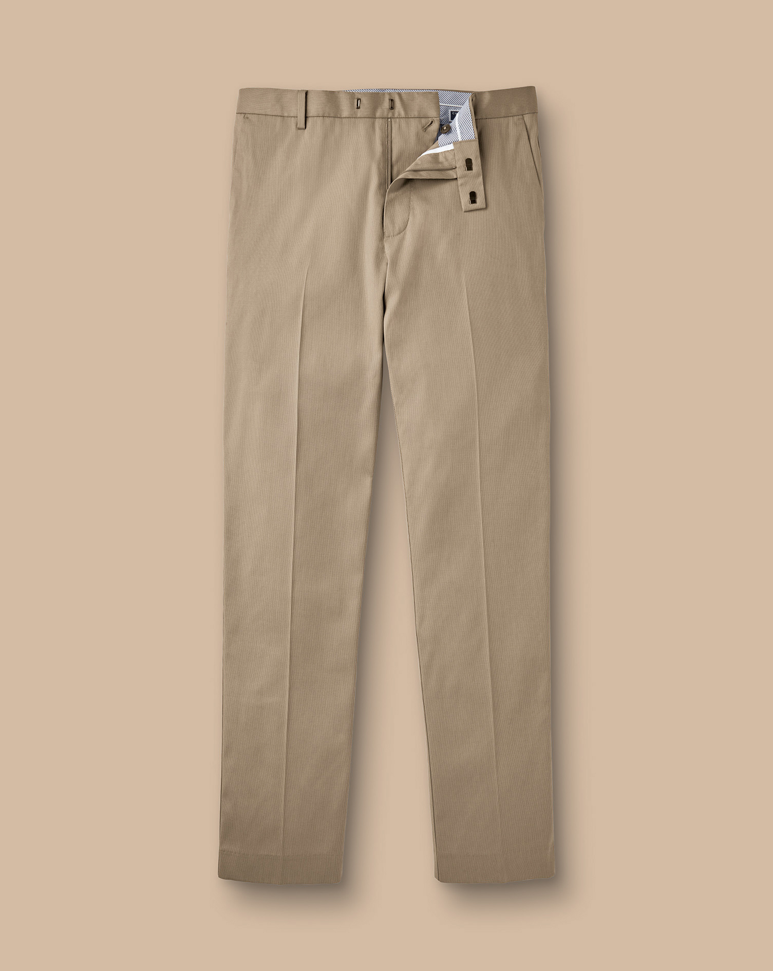 Smart Stretch Texture Trousers - Stone