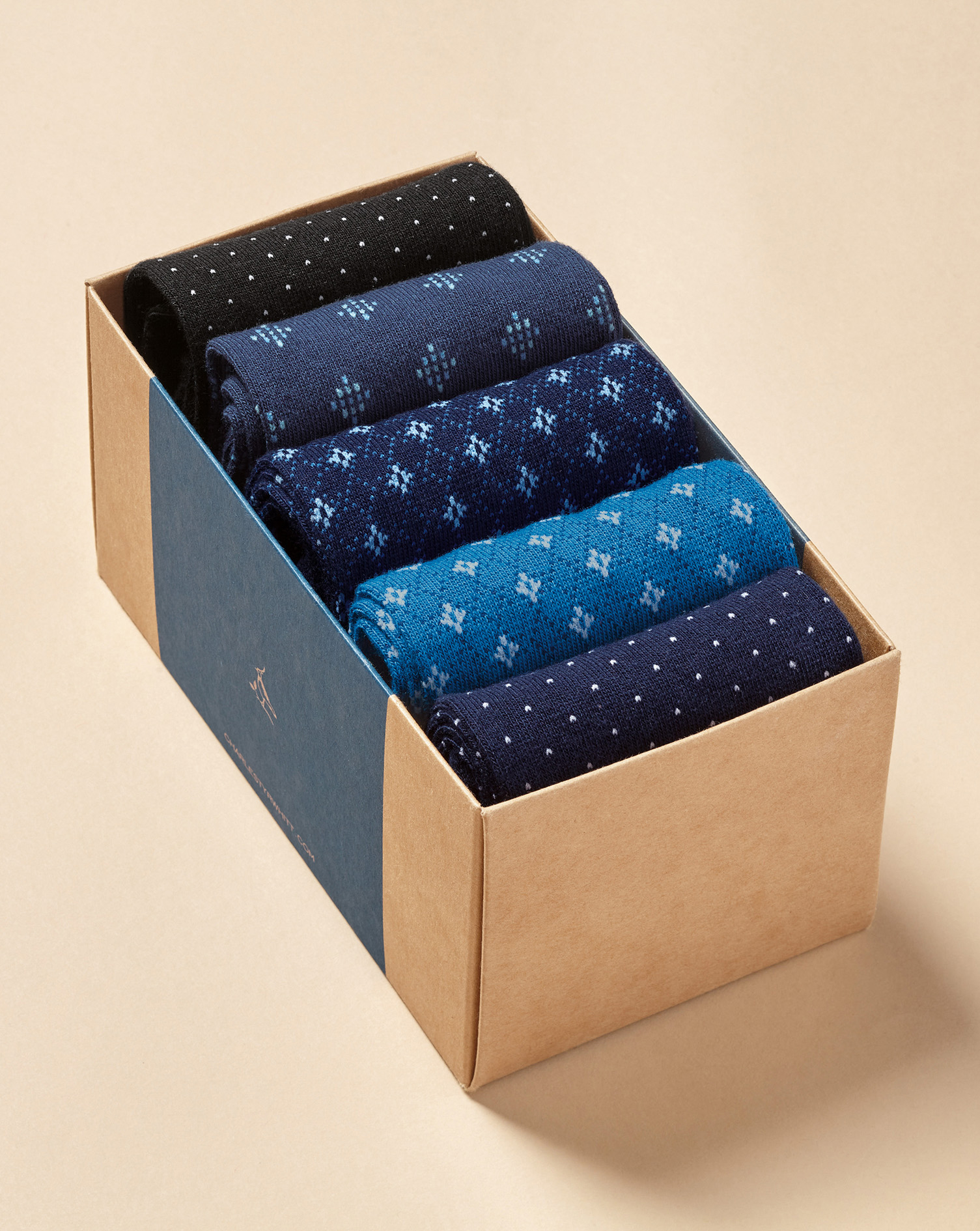 Multi Sock Gift Box - Blue Multi