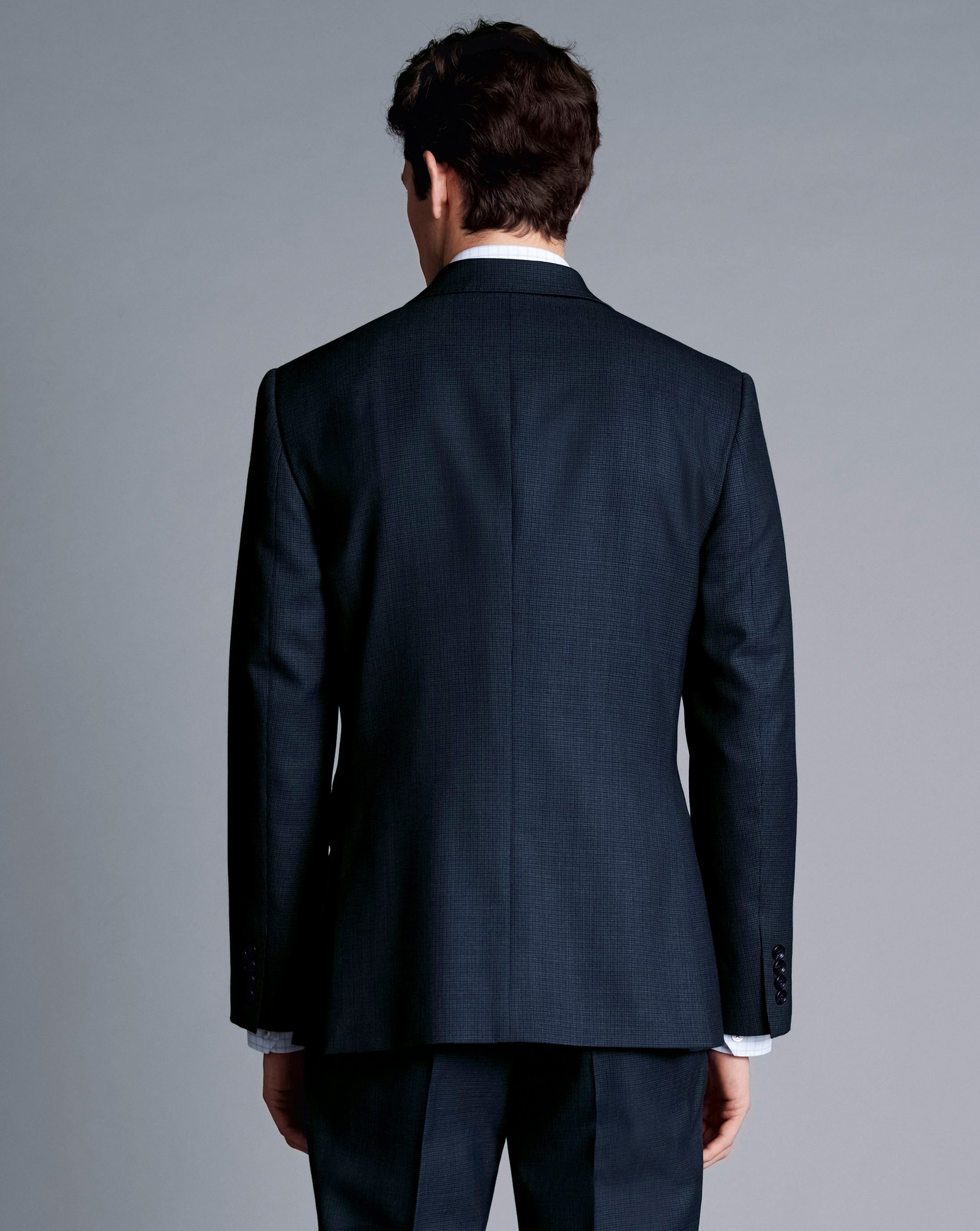 Micro Check Suit - Ink Blue