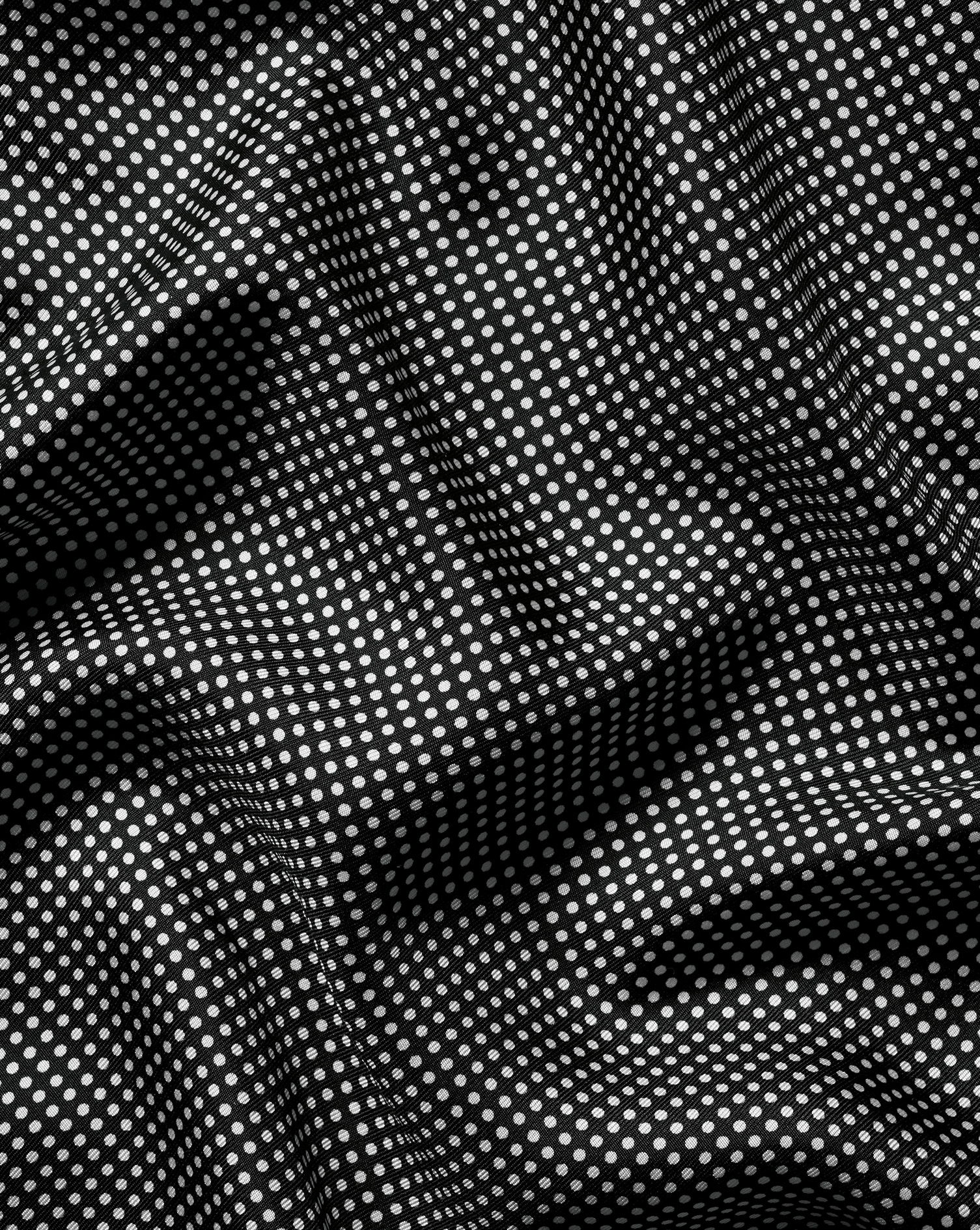 Spot Print Silk Pocket Square - Black