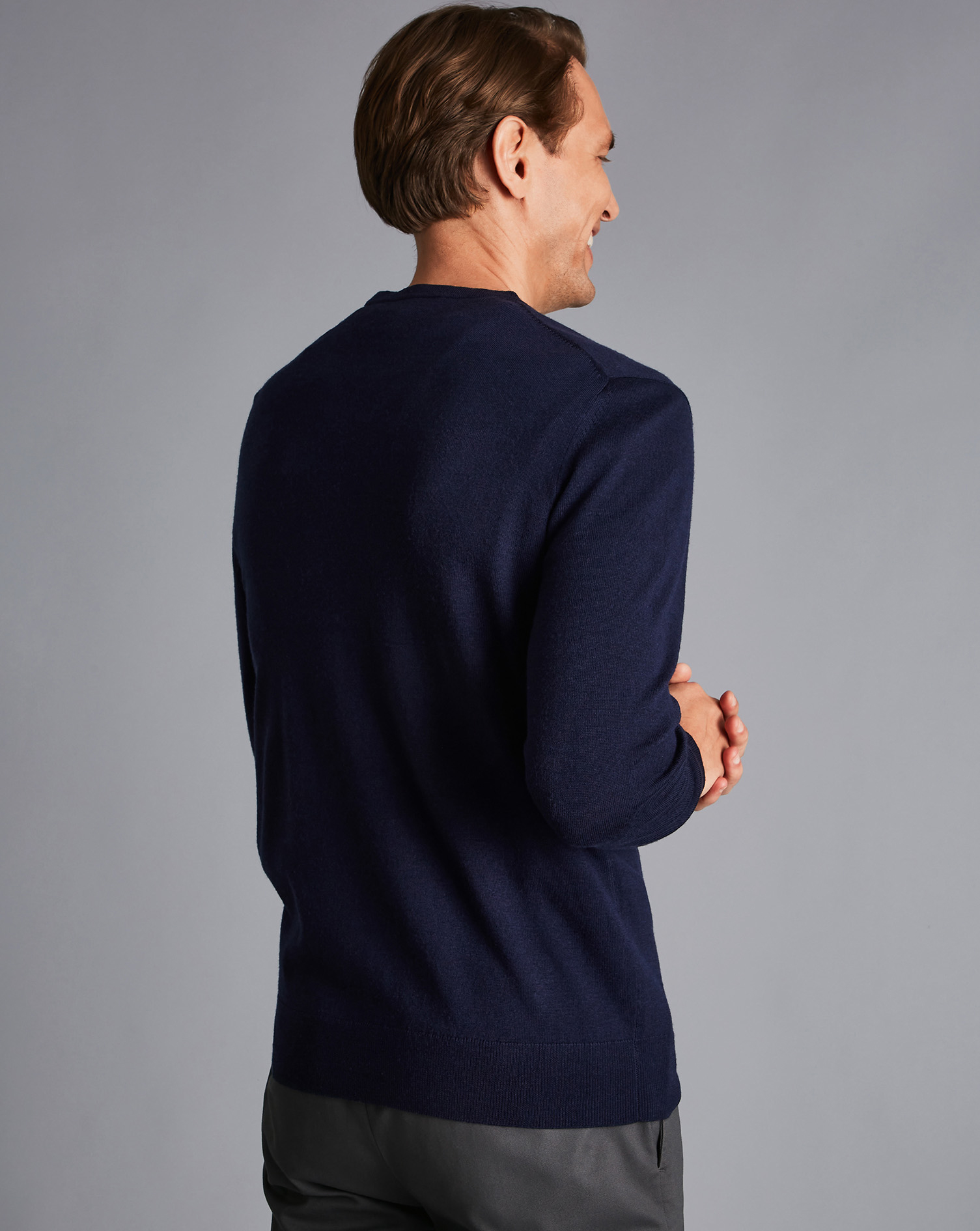 Merino Crew Neck Jumper - Navy