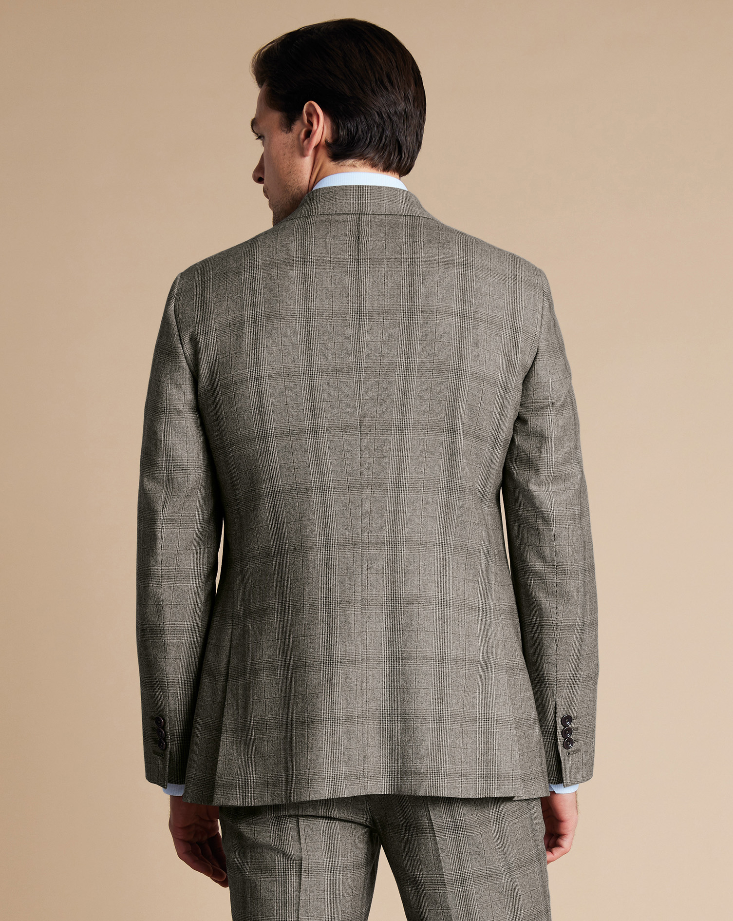 Ultimate Performance Check Suit Jacket  - Cappuccino