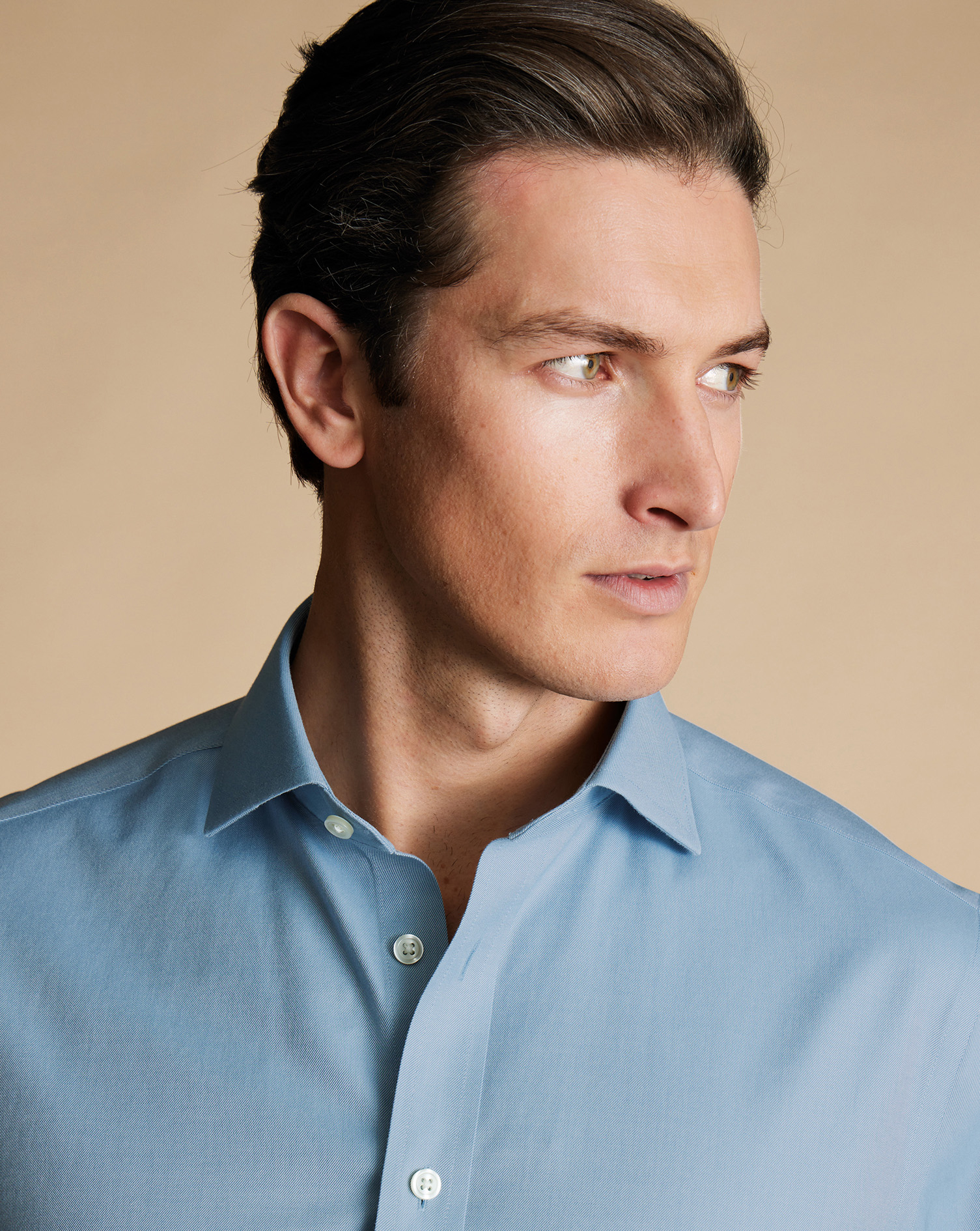 Cutaway Collar Non-Iron Twill Shirt  - Mid Blue