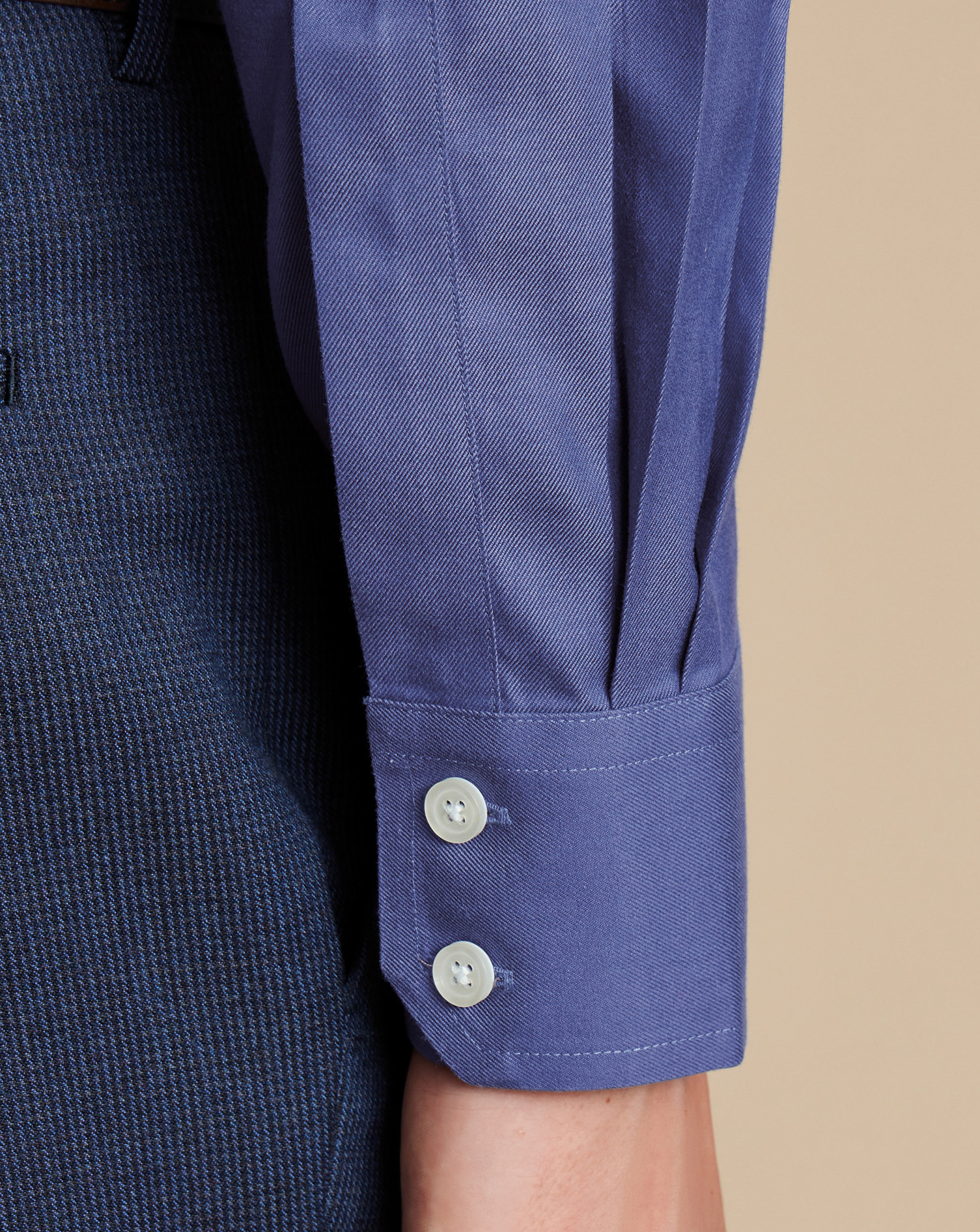 Cutaway Collar Non-Iron Twill Shirt - Cobalt Blue