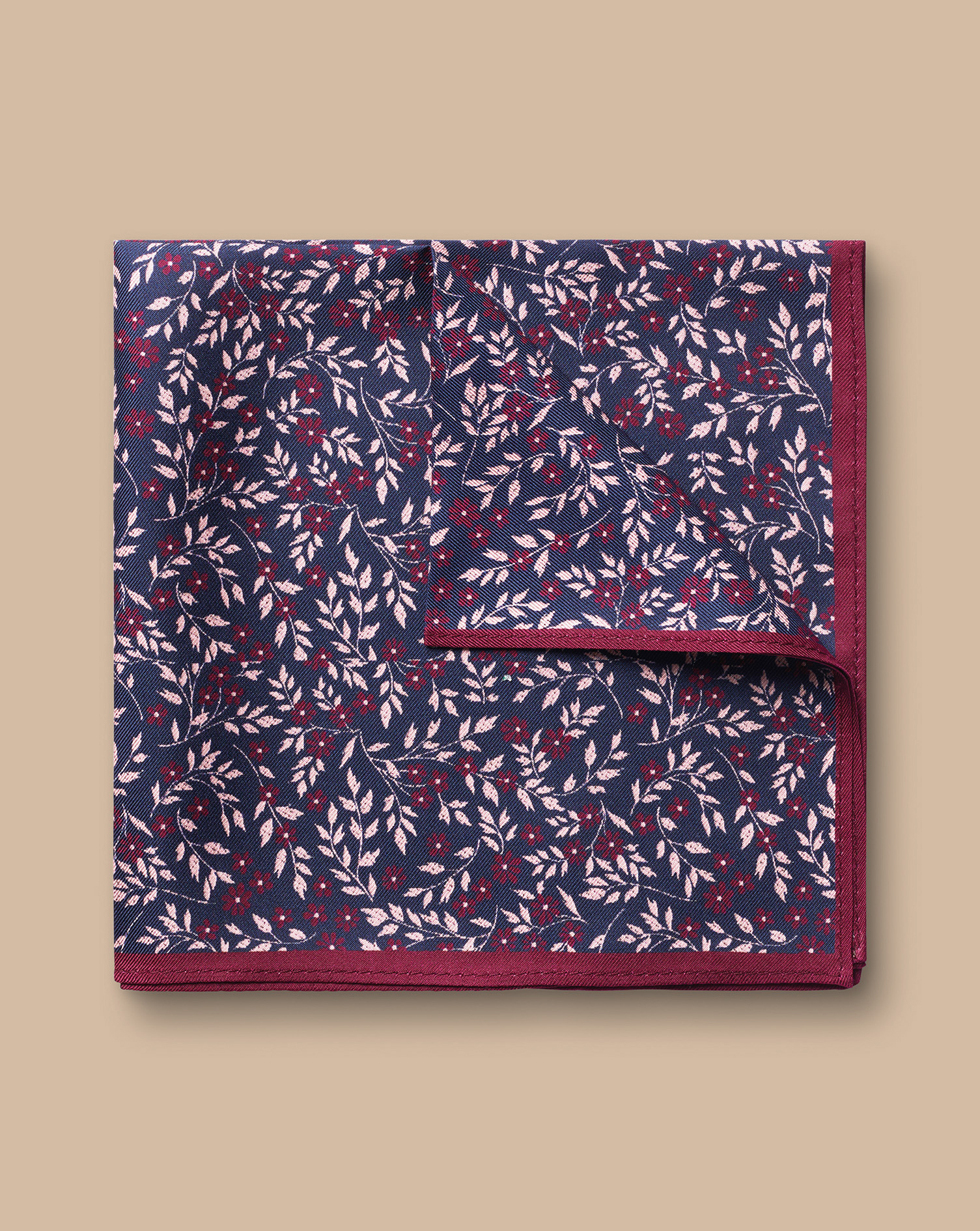 Floral Silk Pocket Sqaure - French Blue