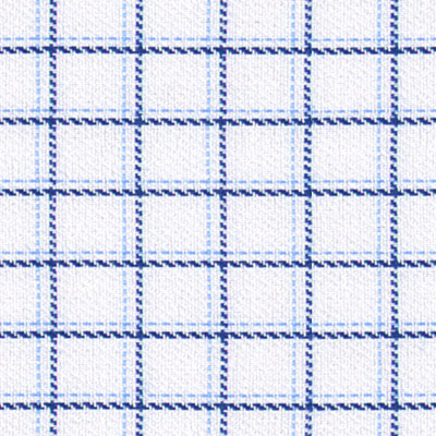 Non-Iron Twin Check Twill - Royal Blue