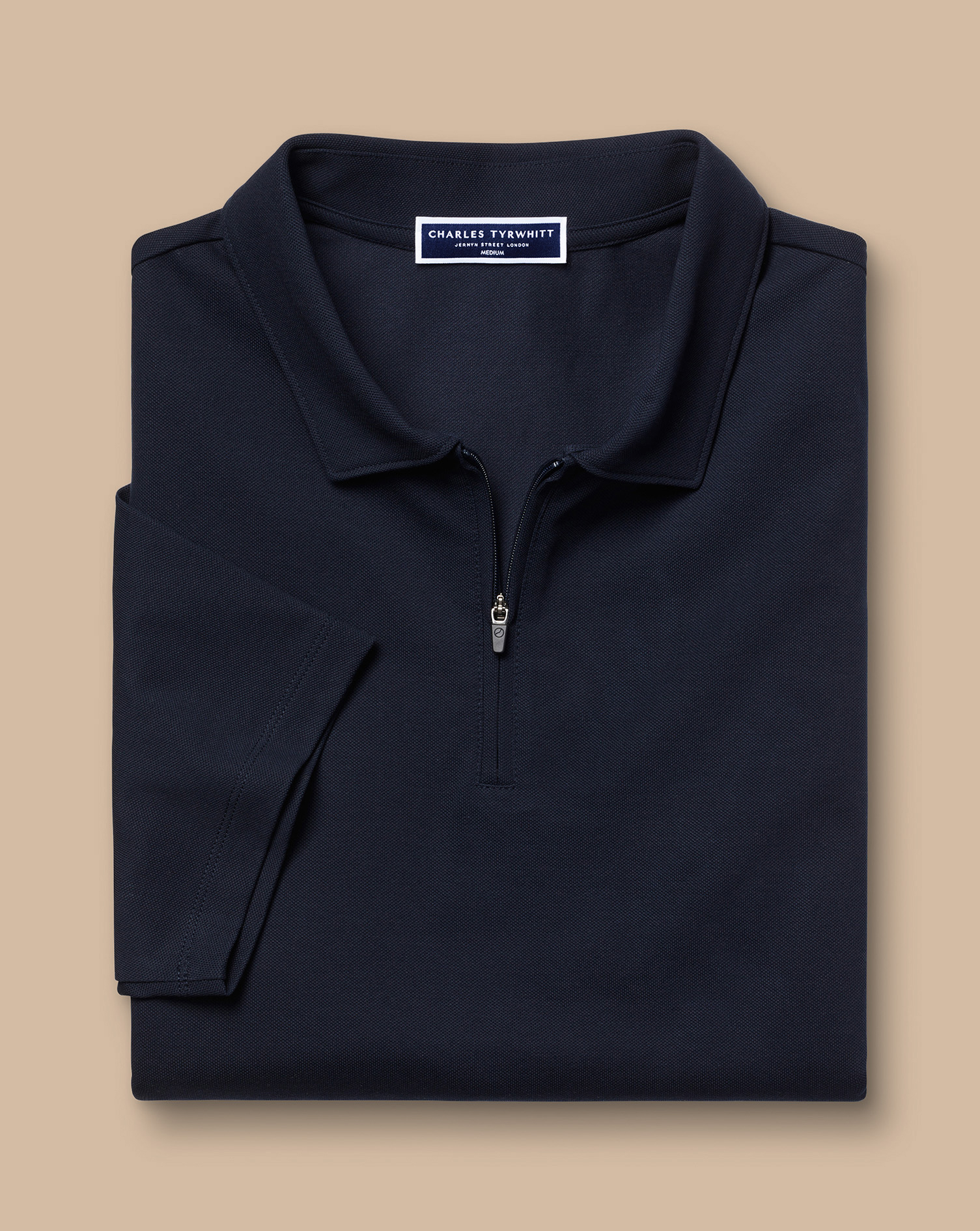 Performance Zip Neck Polo - French Navy