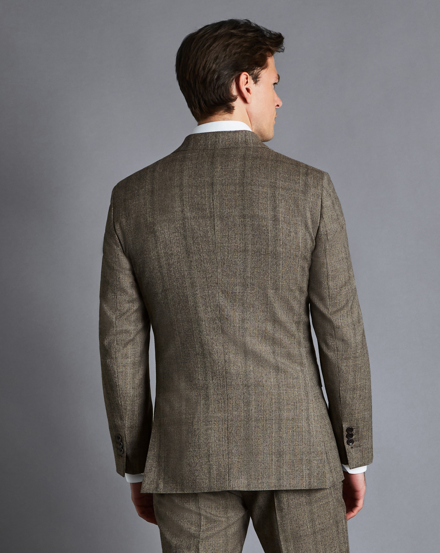 Prince of Wales Check Suit Jacket - Oatmeal