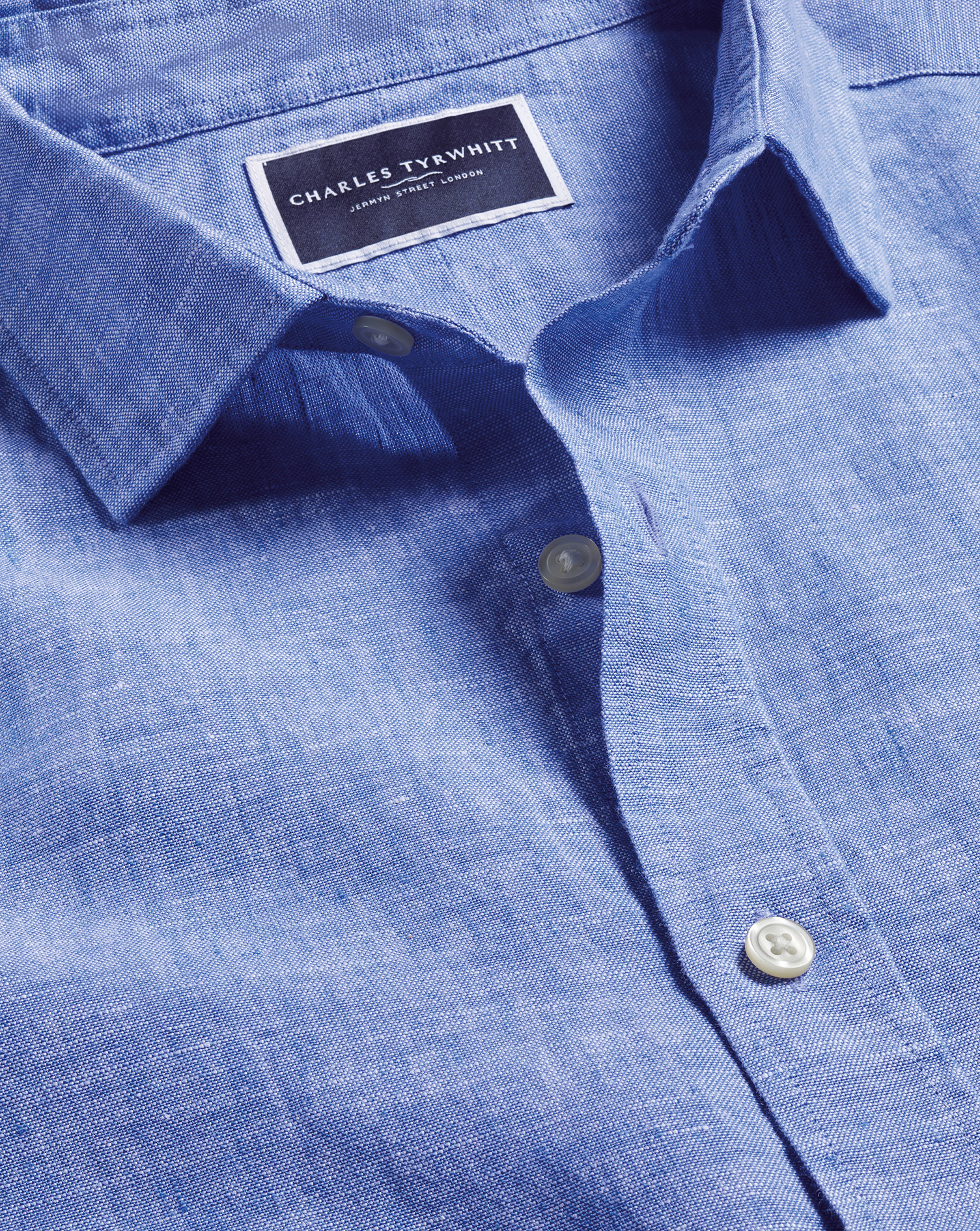 England Rugby Pure Linen Shirt - Cobalt Blue