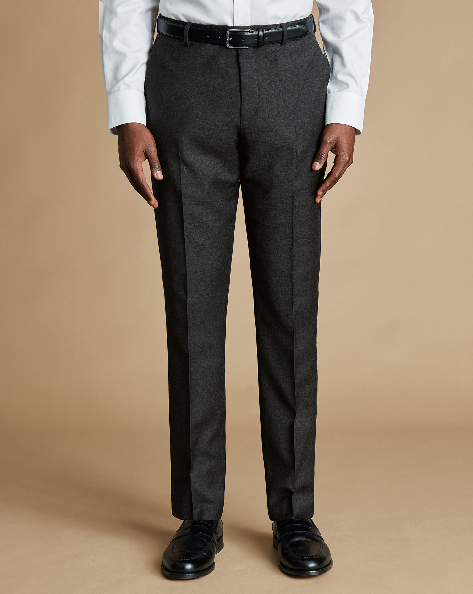 Natural Stretch Twill Suit - Charcoal