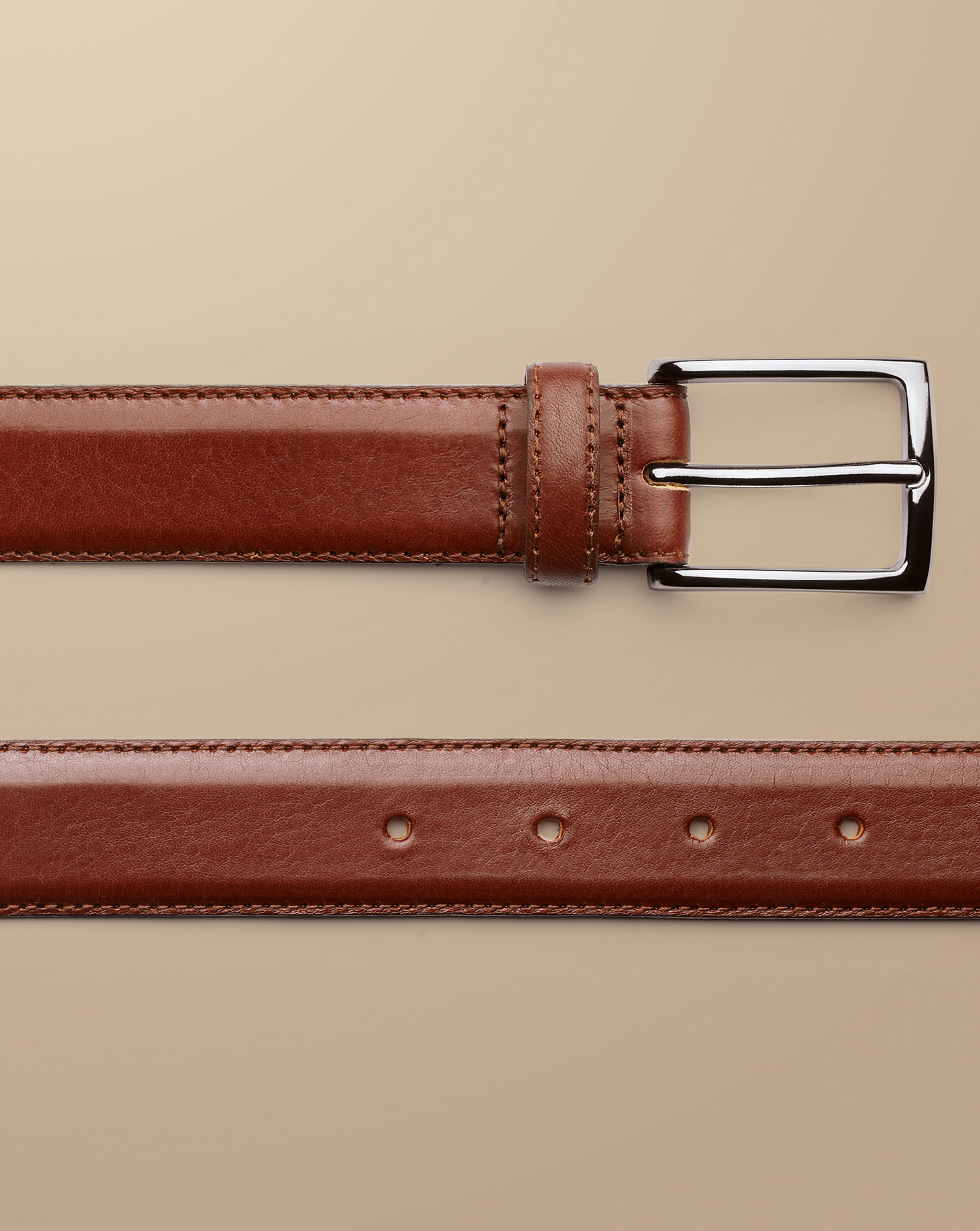 Formal Leather Belt - Dark Tan