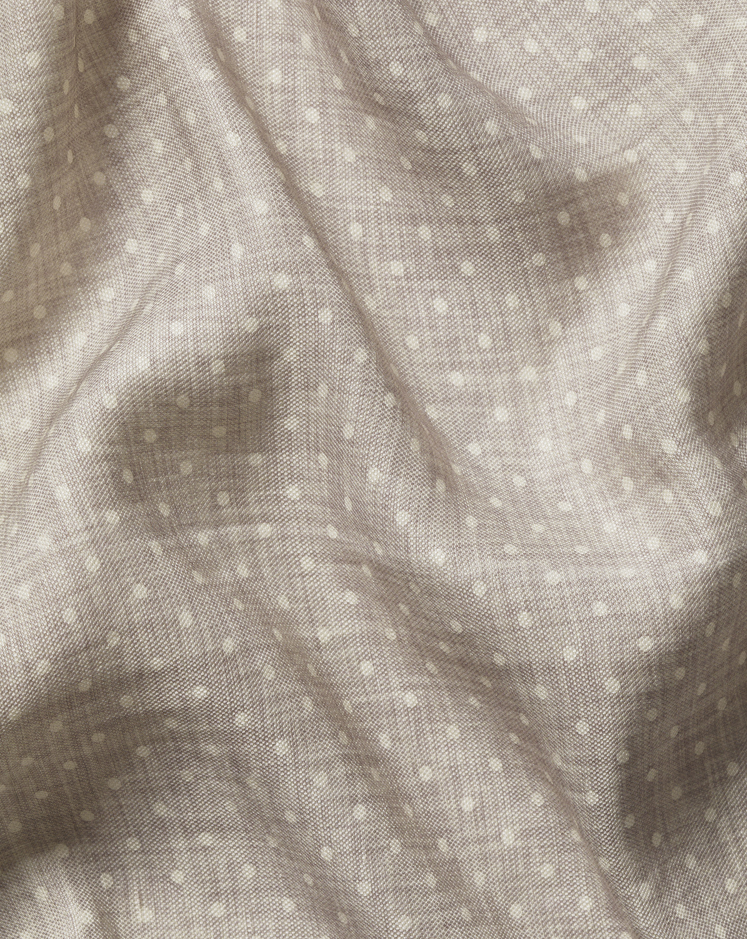 Spot Print Linen Silk Pocket Square - Light Grey