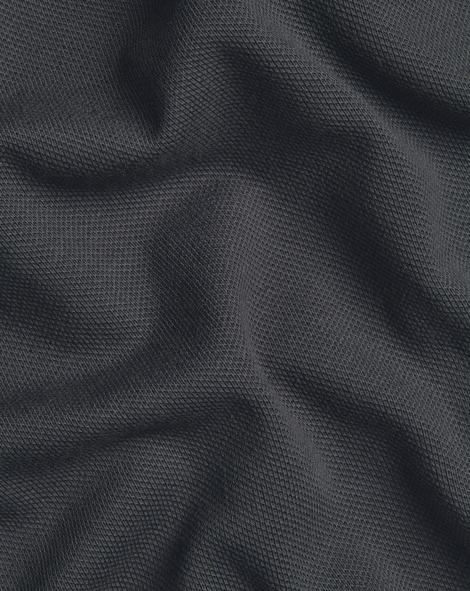 Long Sleeve Tyrwhitt Pique Polo - Charcoal Grey