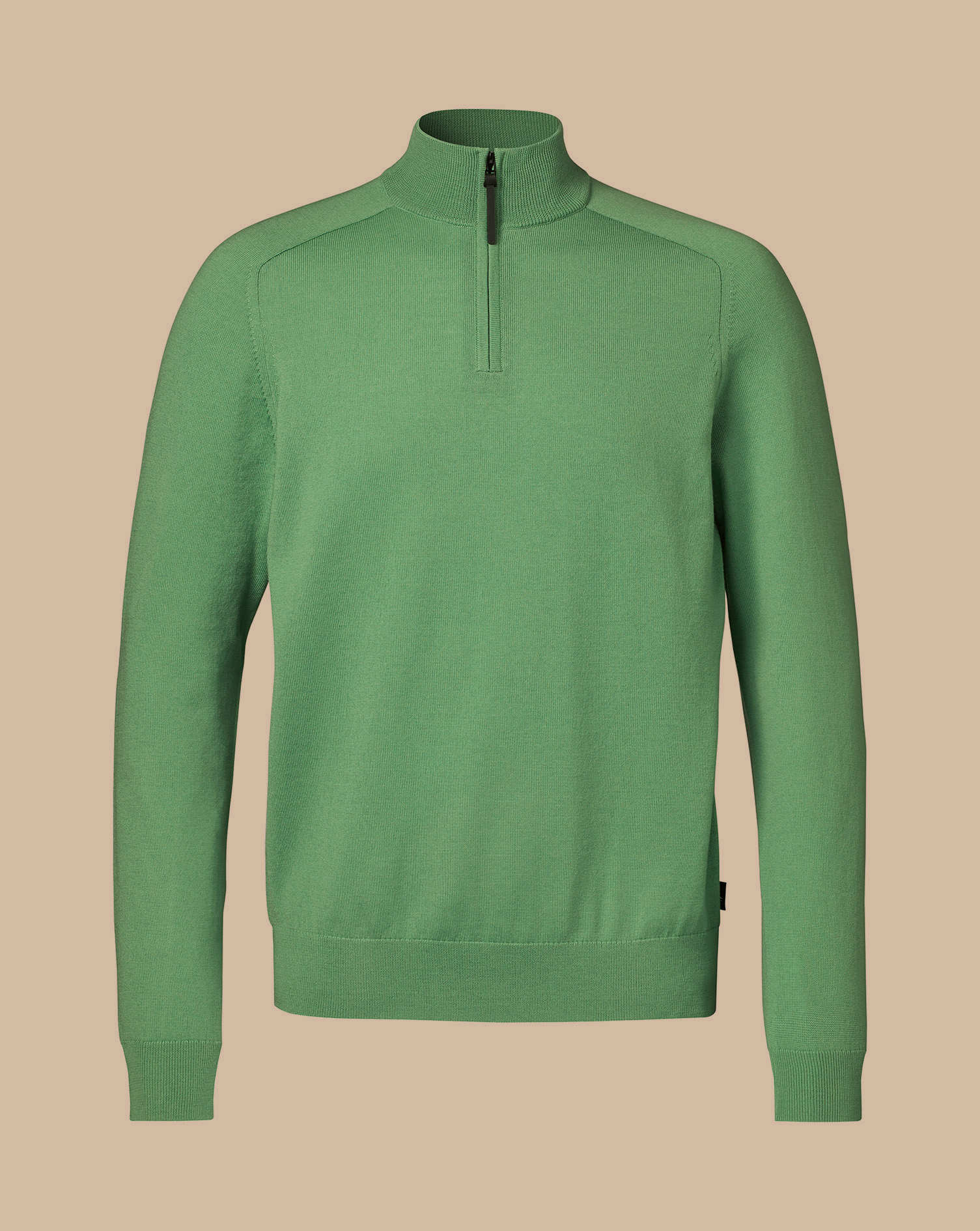 Performance Merino Zip Neck Jumper - Light Green