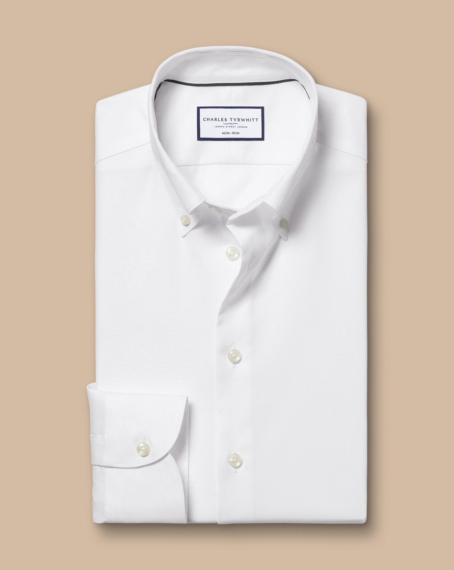 Button-Down Collar Non-Iron Oxford Shirt - White