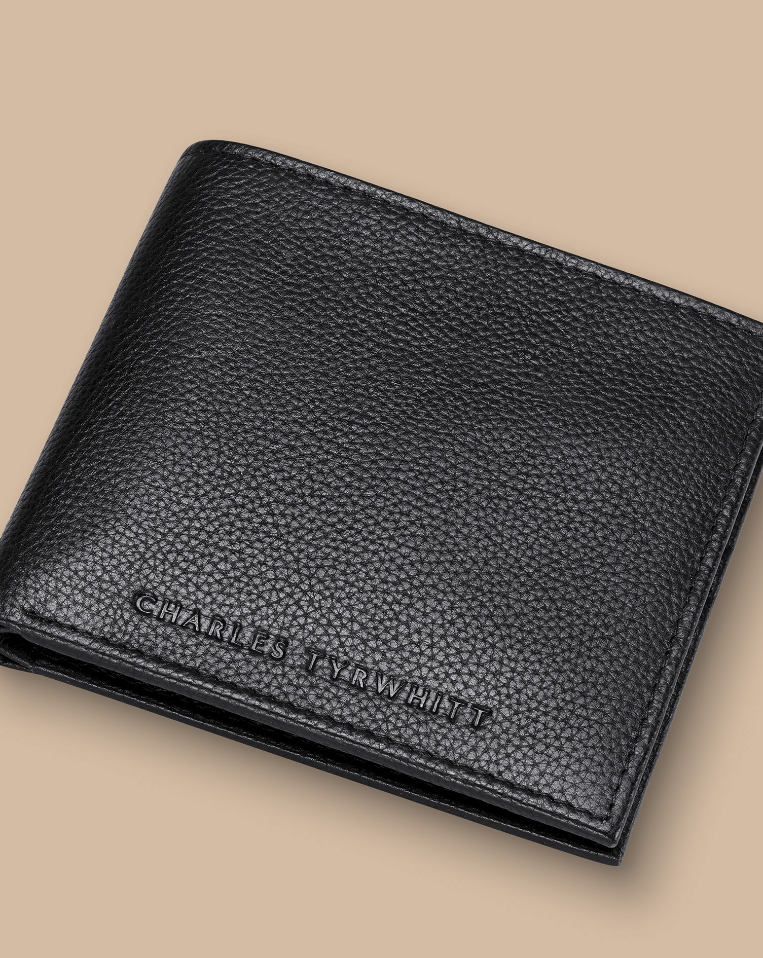 Grain Leather Wallet - Black