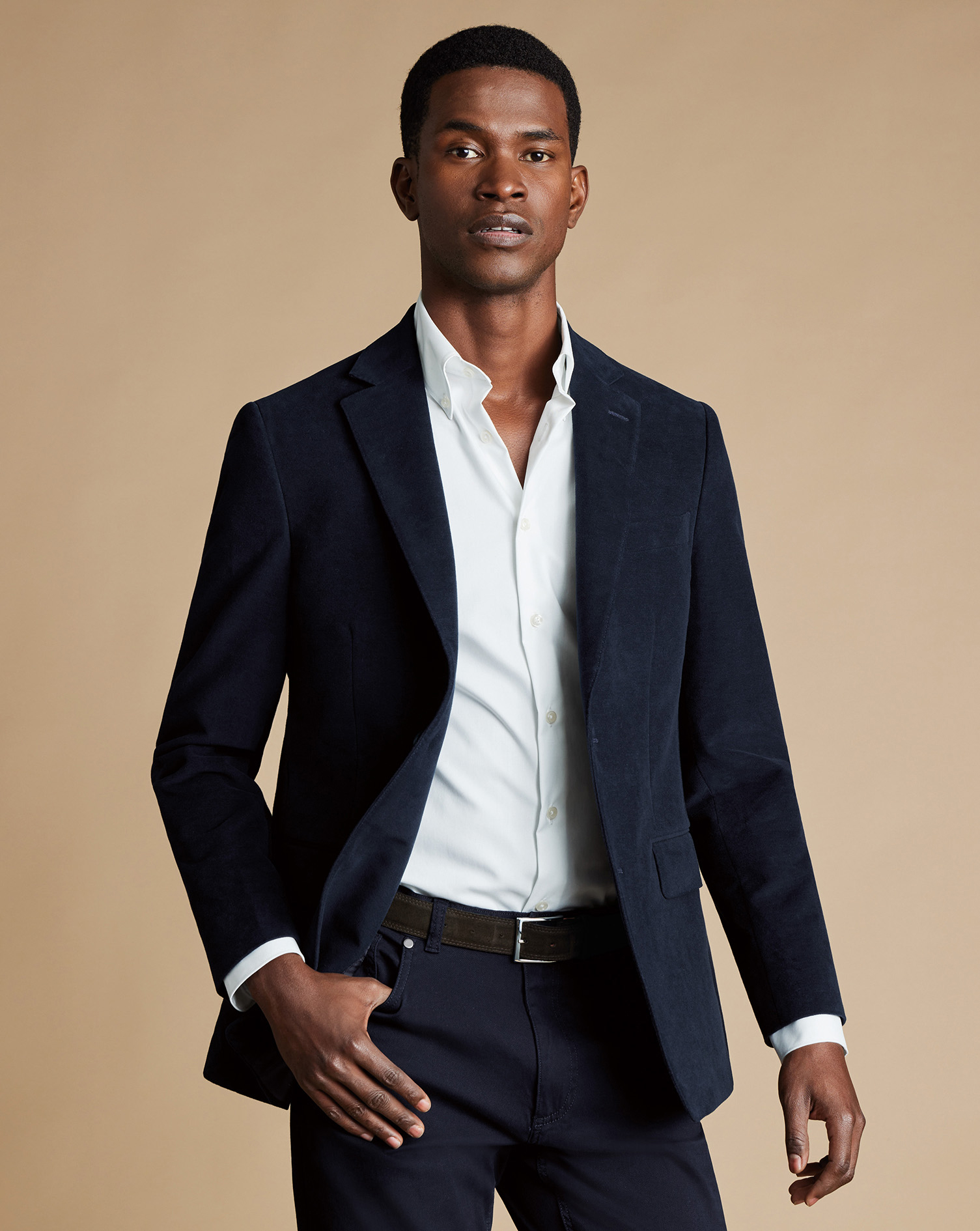 Italian Moleskin Jacket - Navy | Charles Tyrwhitt