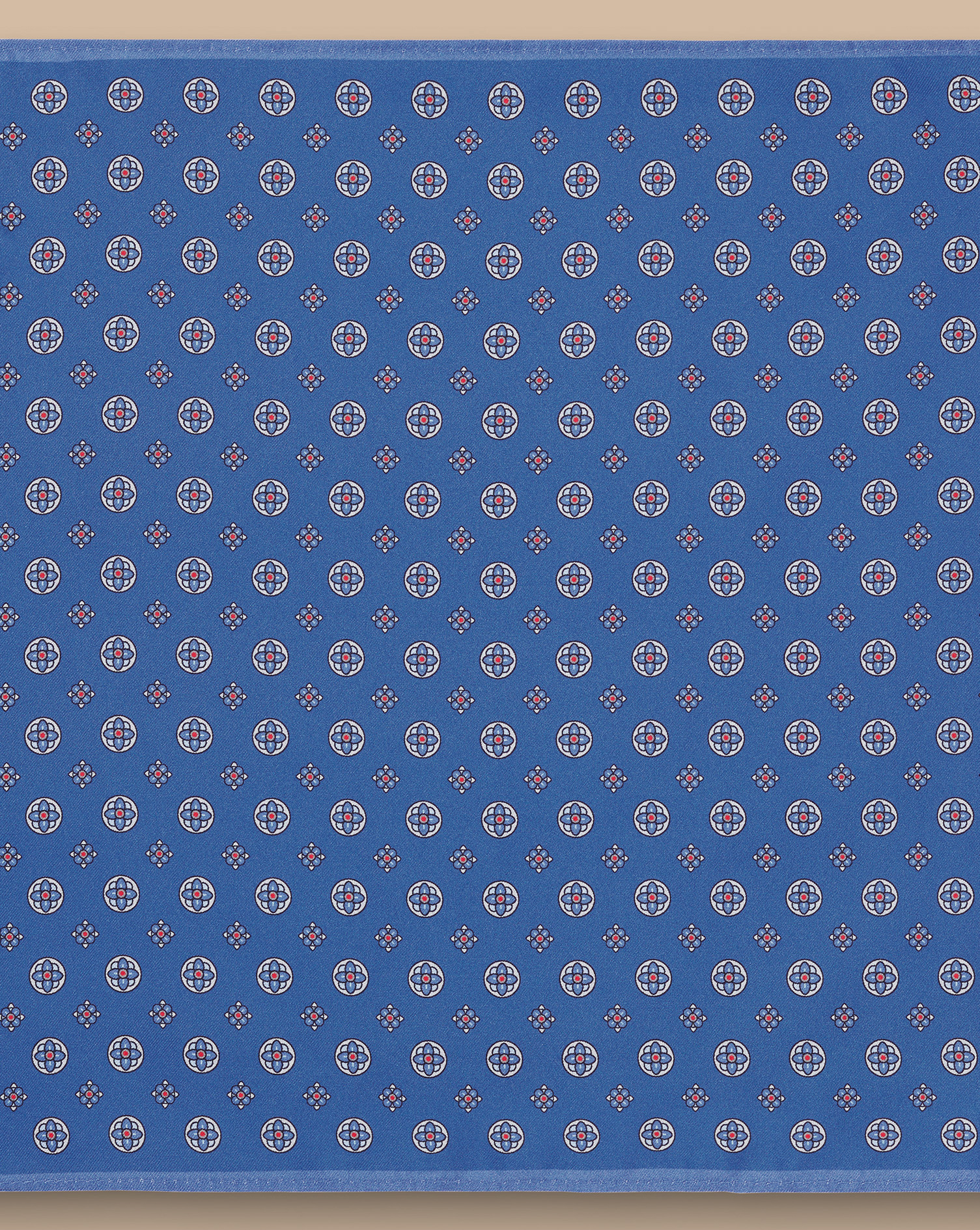 Medallion Silk Pocket Square - Cobalt Blue