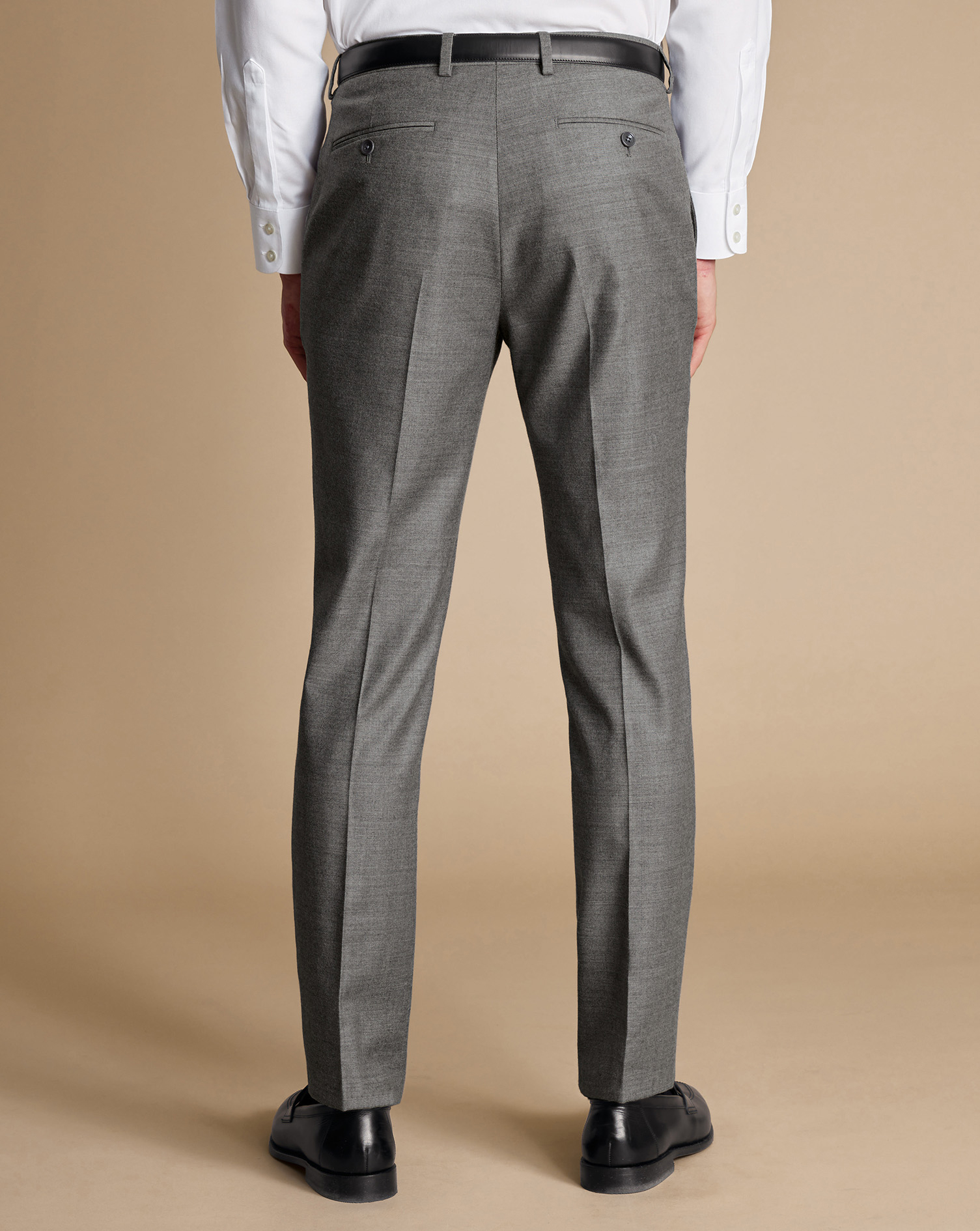 Italian Flannel Suit Trousers - Grey