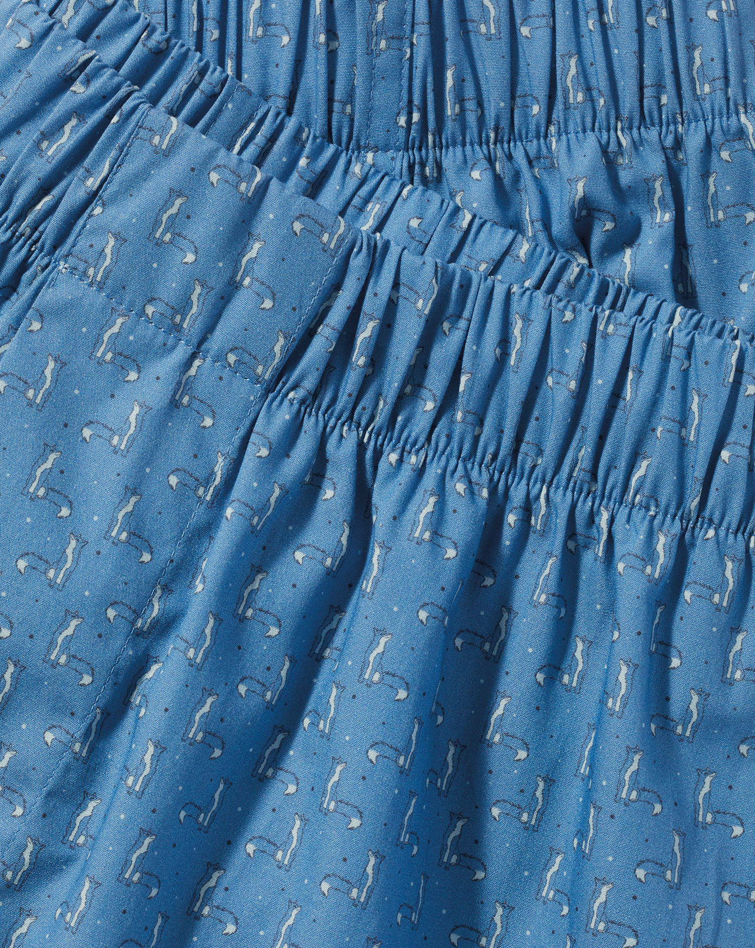 Fox Print Woven Boxers - Ocean Blue