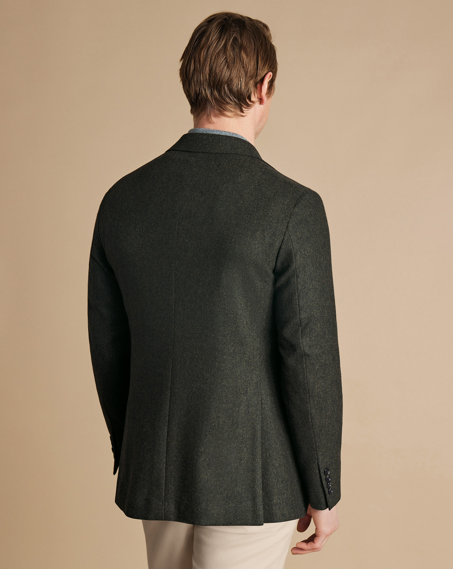 Unstructured Wool Jacket - Forest Green