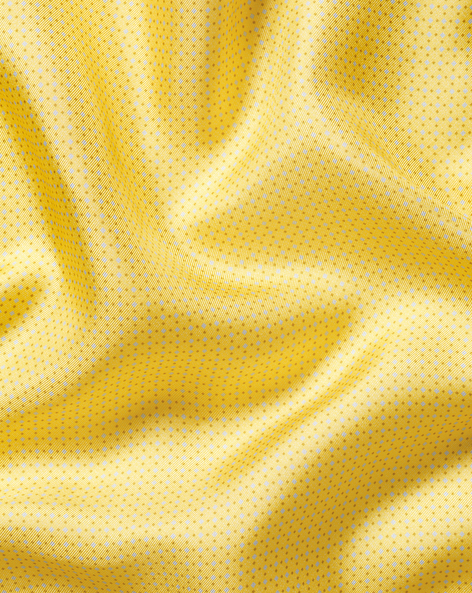 Mini Floral Print Silk Pocket Square - Lemon