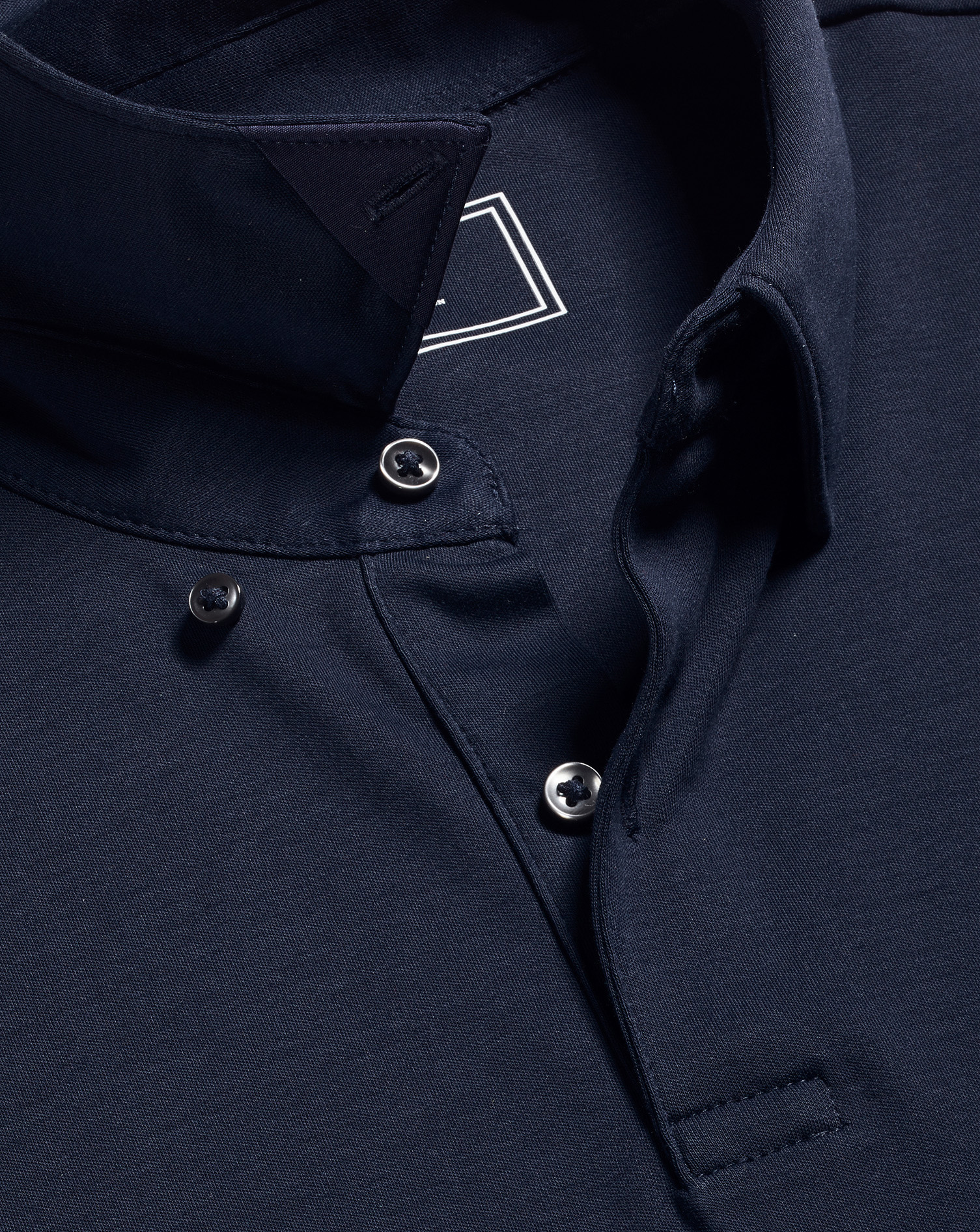 Long Sleeve Smart Jersey Polo - Navy