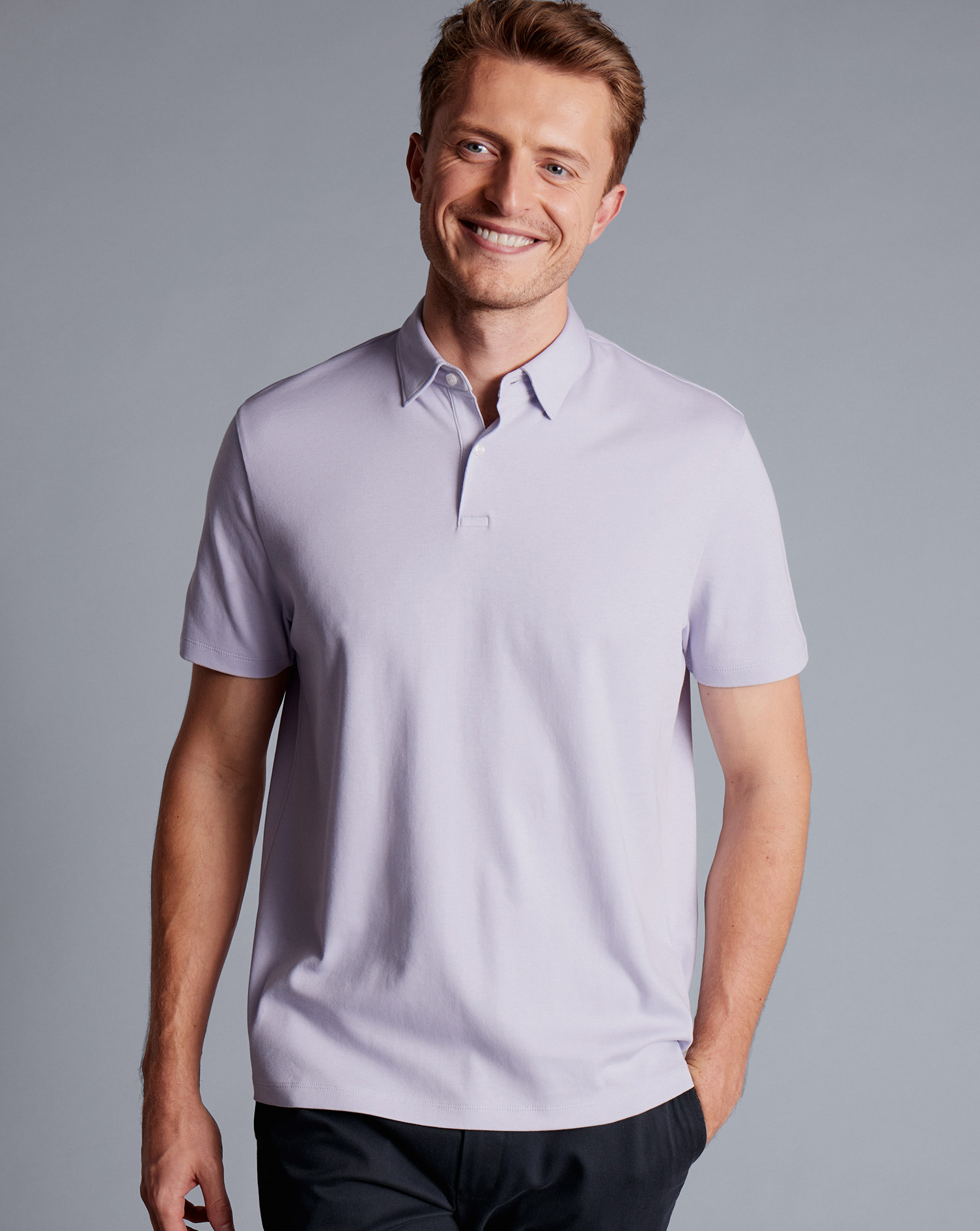 Combed Cotton Polo - Lilac Purple