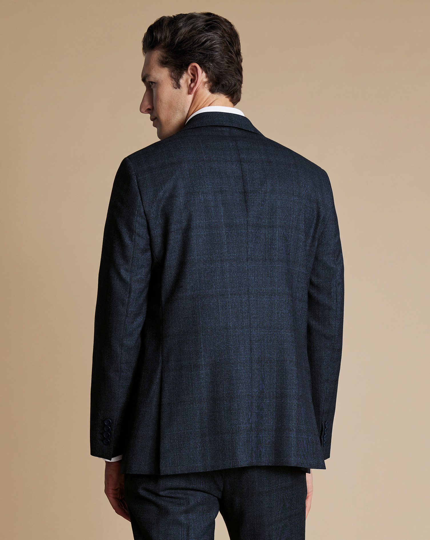 Ultimate Performance Check Suit Jacket  - Steel Blue