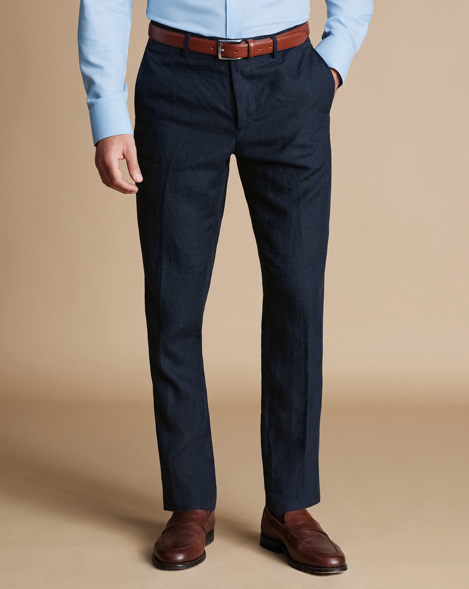 Linen Trousers - Dark Navy