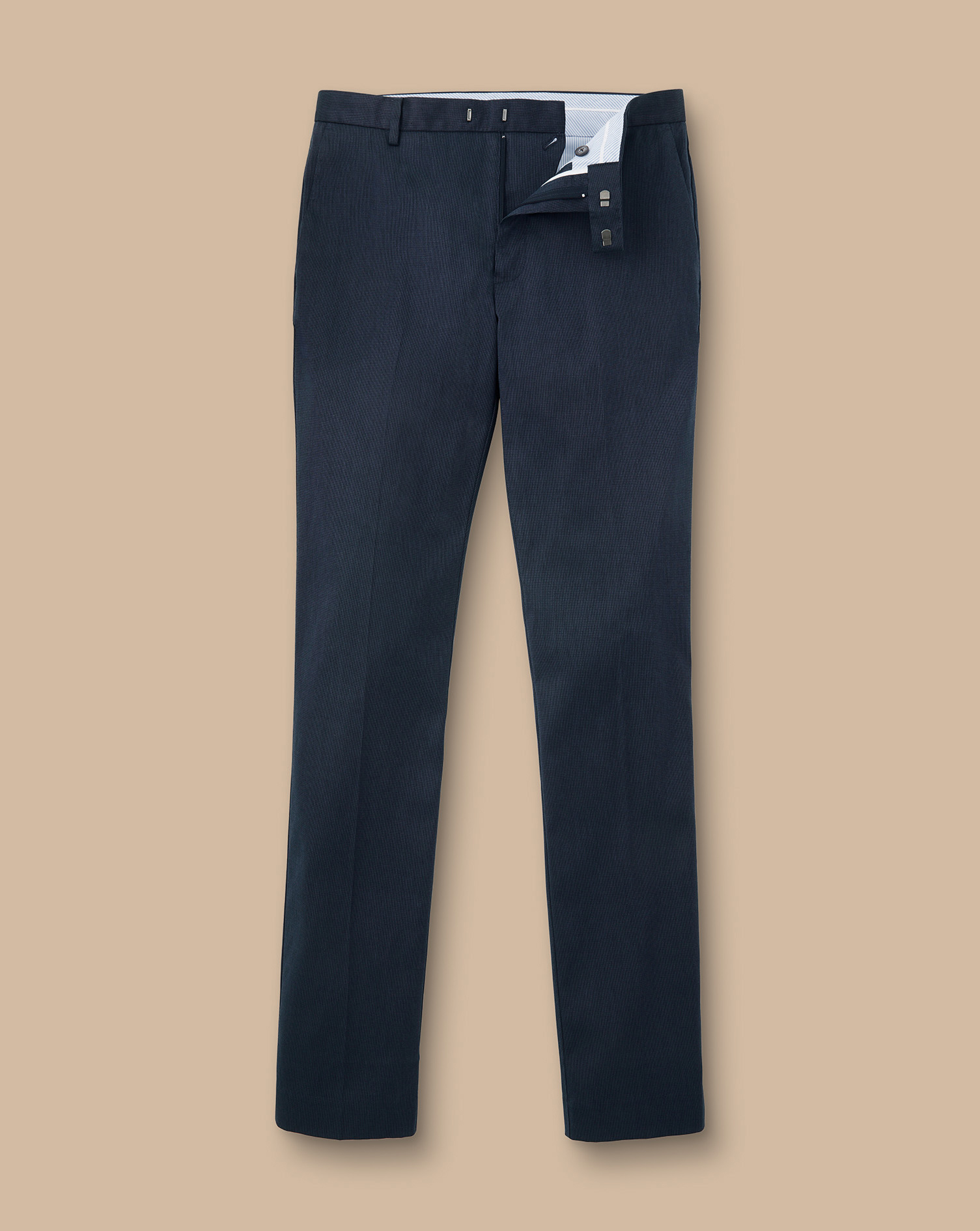 Smart Stretch Texture Trousers - Denim Blue