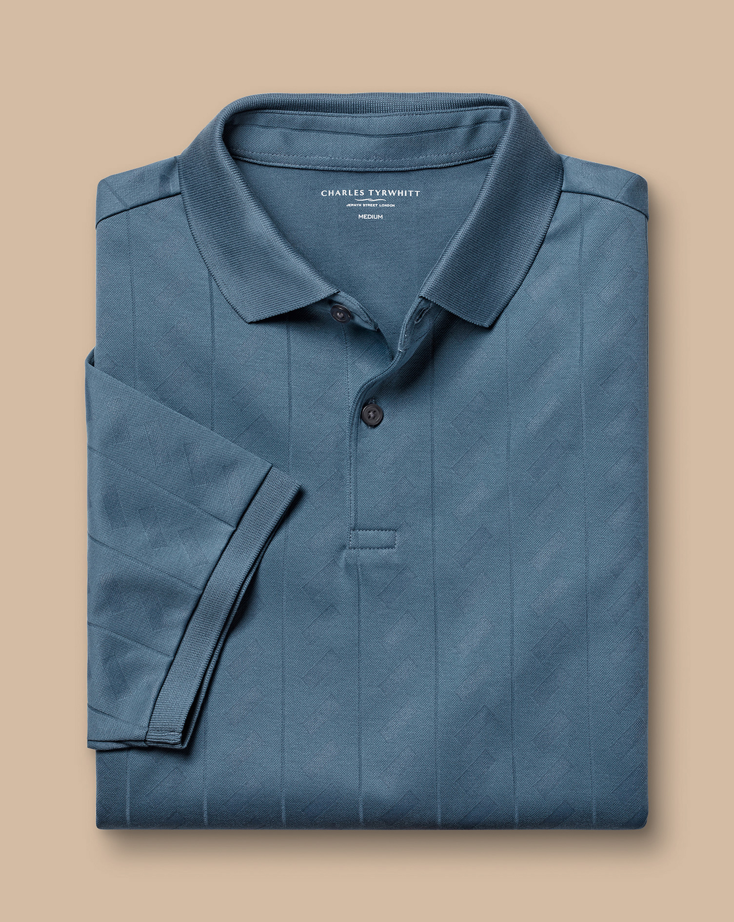 Textured Jacquard Polo - Airforce Blue