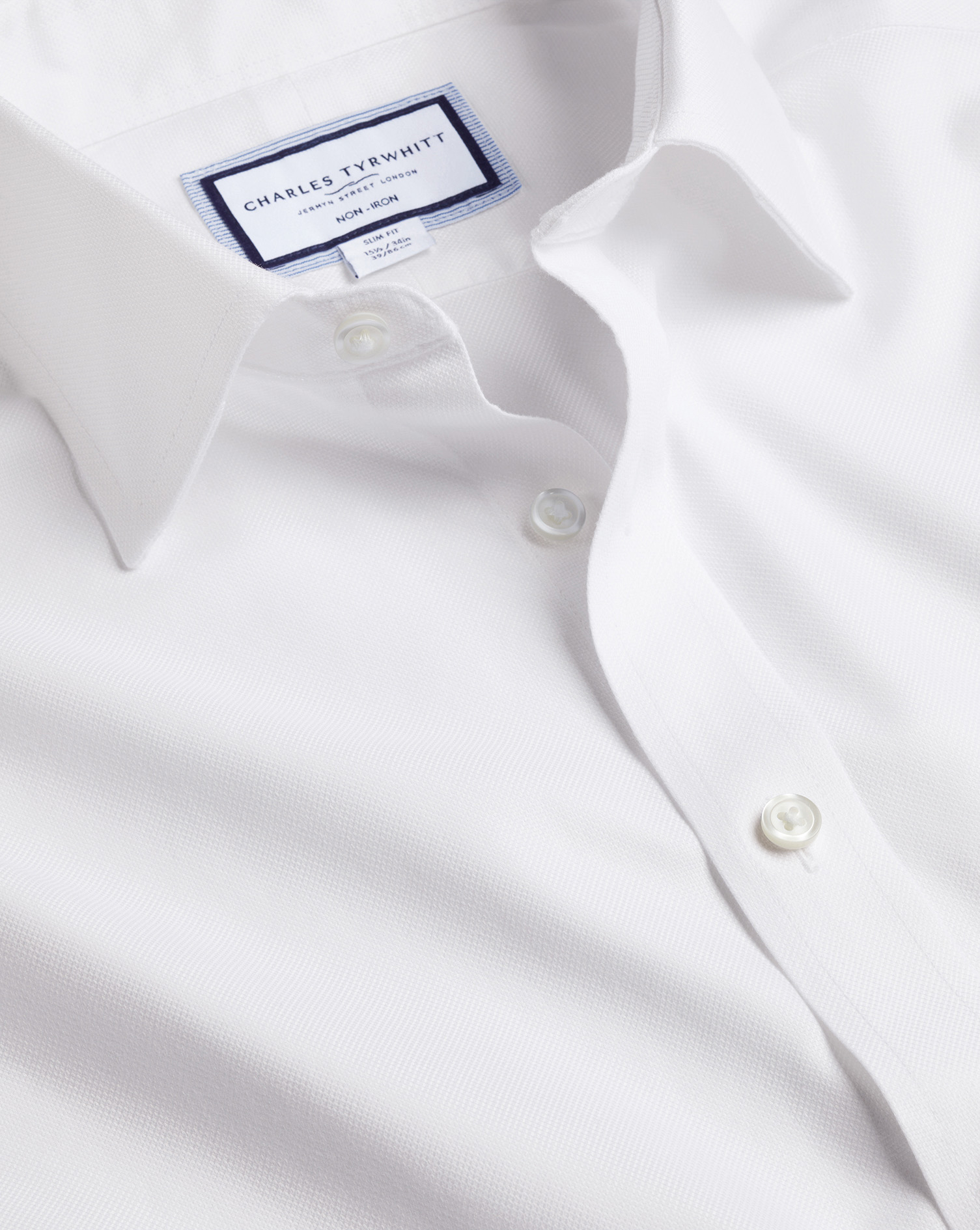 Men's Charles Tyrwhitt Non-Iron Royal Oxford Dress Shirt - White Single ...