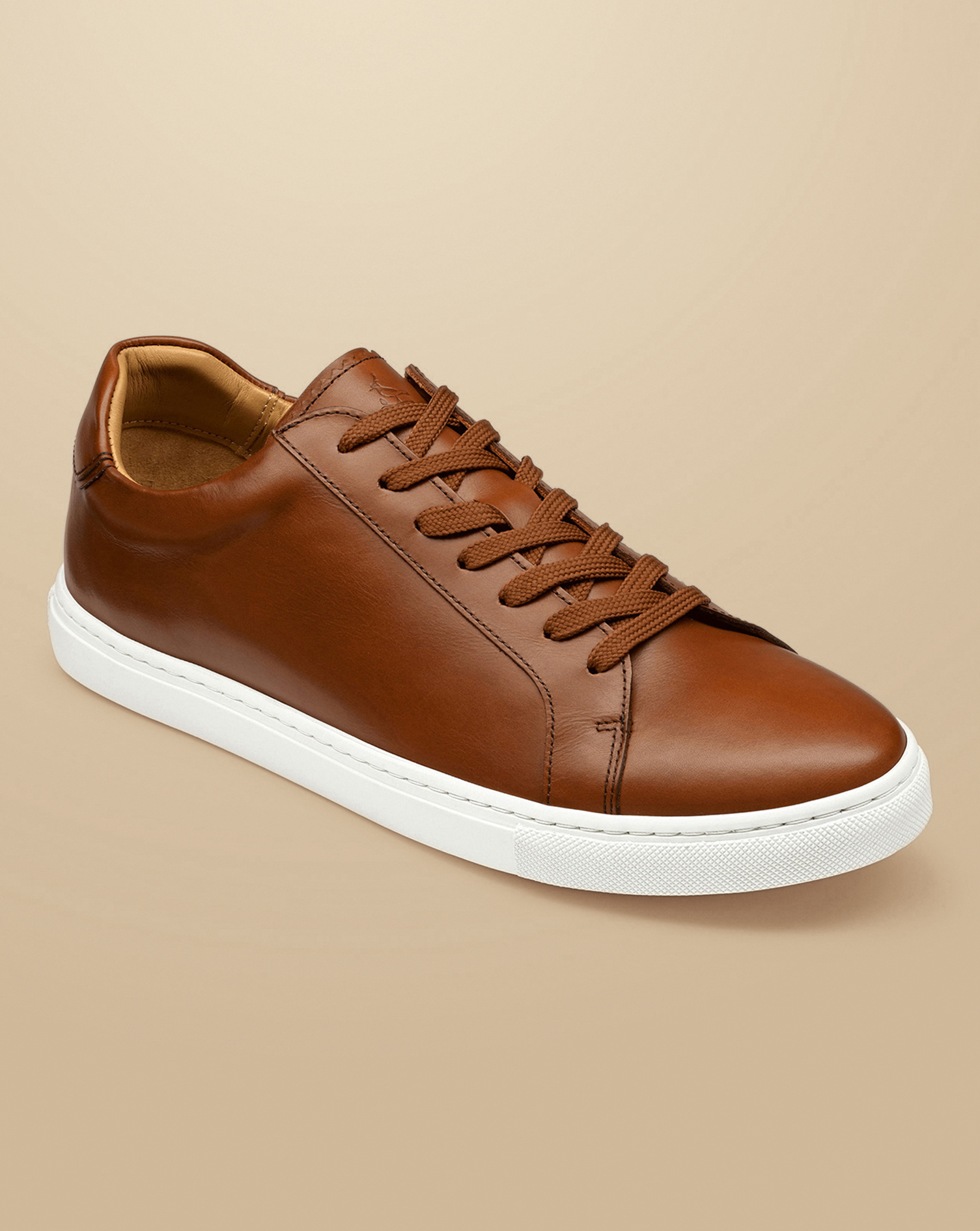 Leather Trainers - Dark Tan