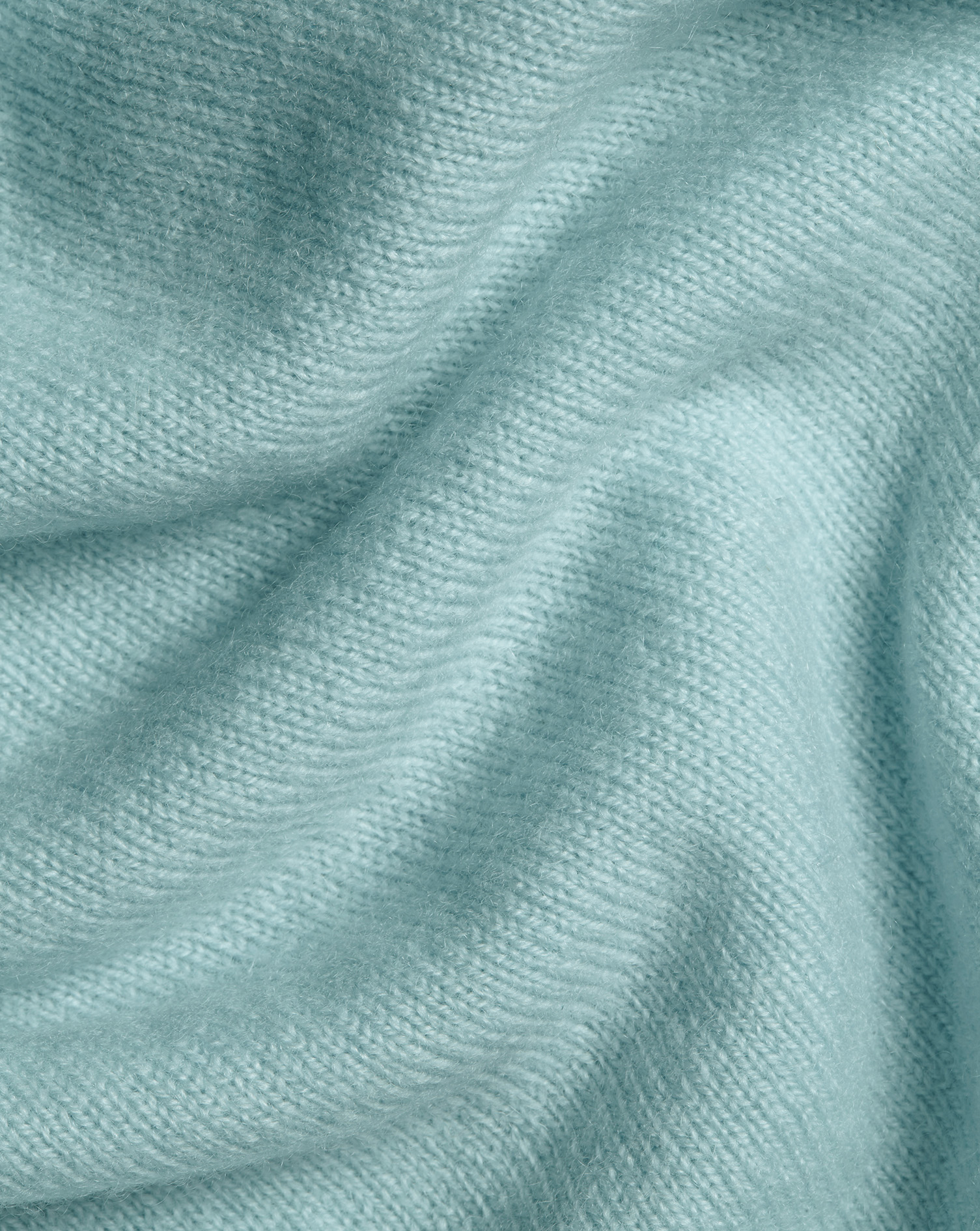 Cashmere Zip Neck Jumper - Aqua Green