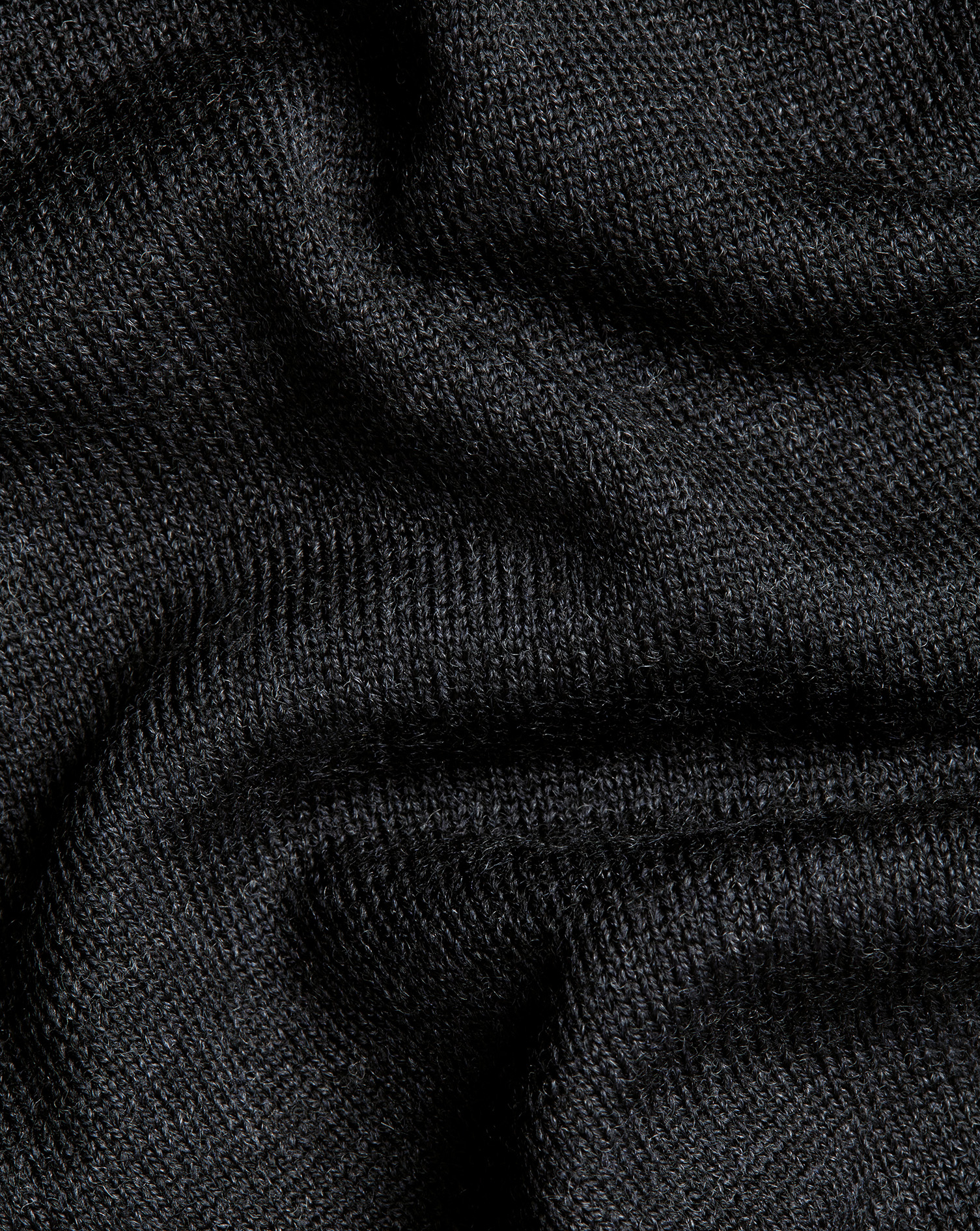 Merino Button Neck Jumper - Charcoal Grey