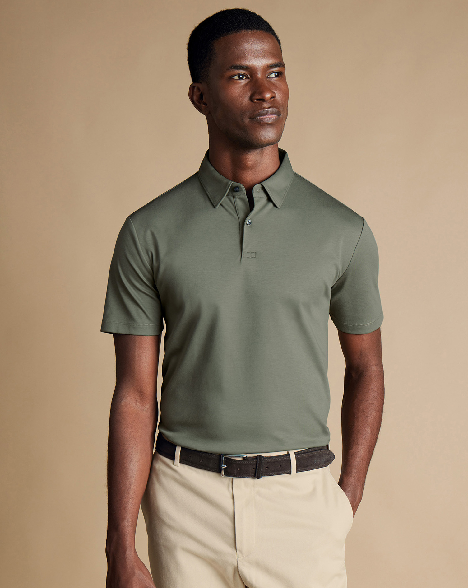 Smart Jersey Polo - Sage Green