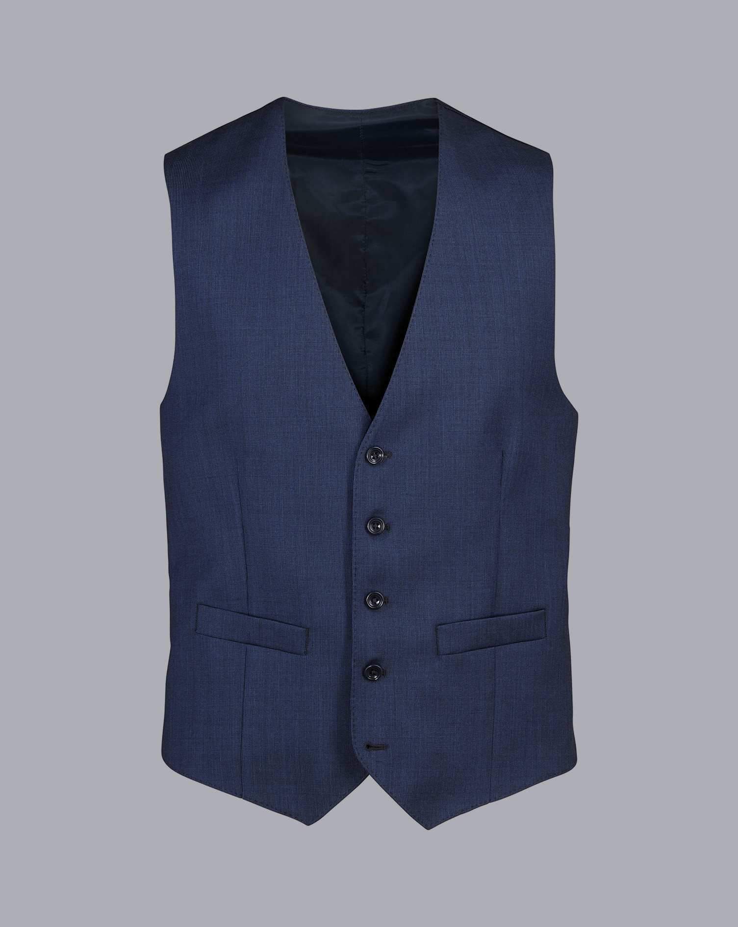 Blue jacket grey fashion vest