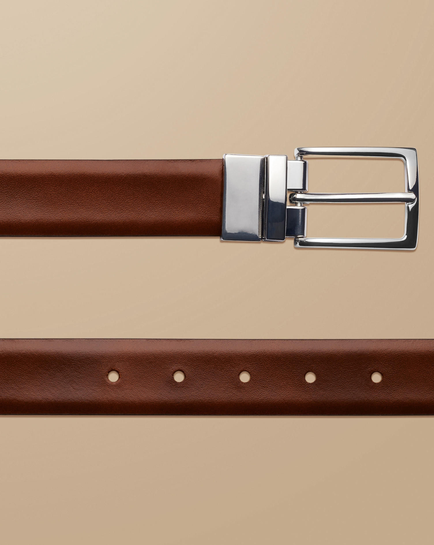 Made In England Reversible Belt - Dark Tan