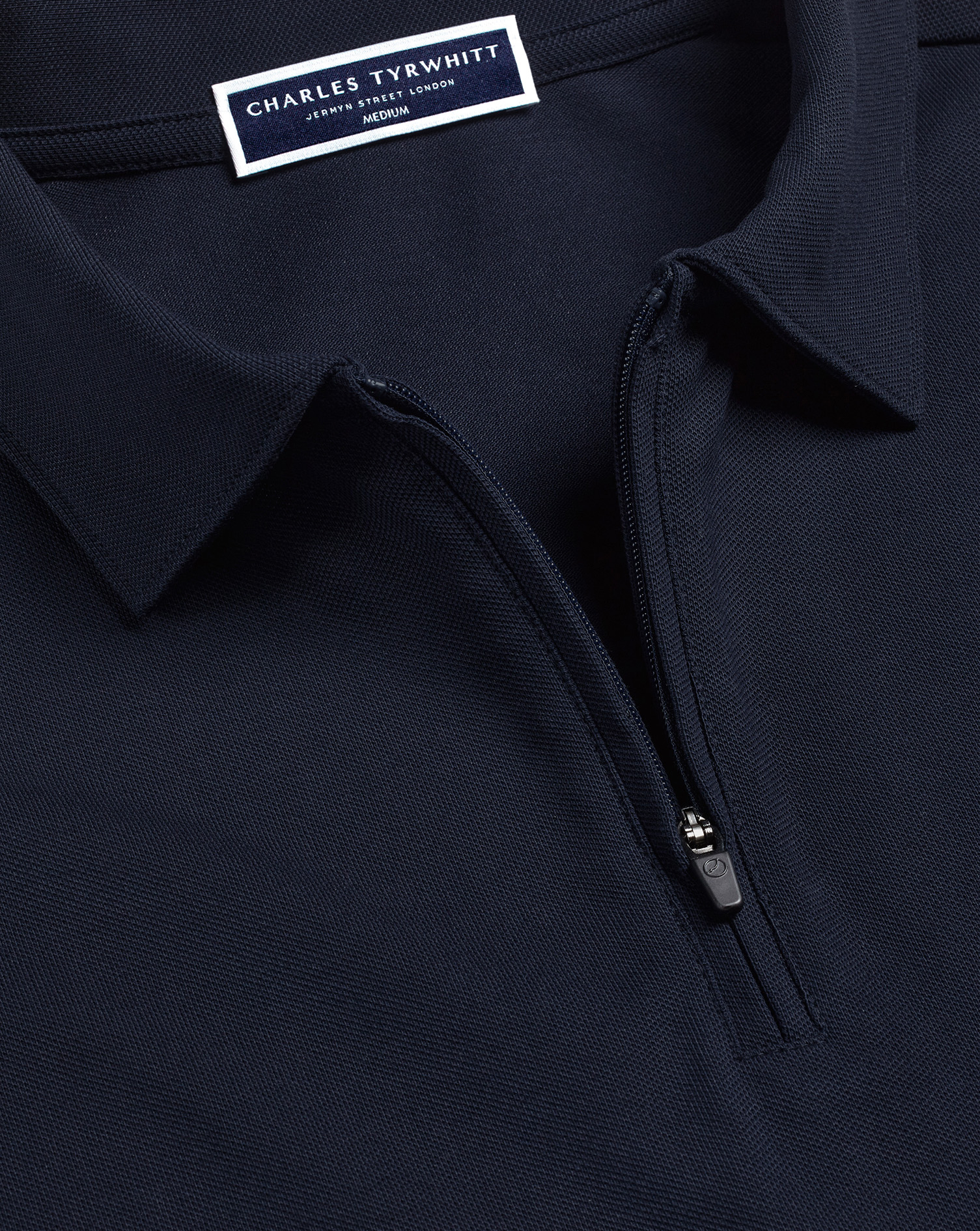 Performance Zip Neck Polo - French Navy