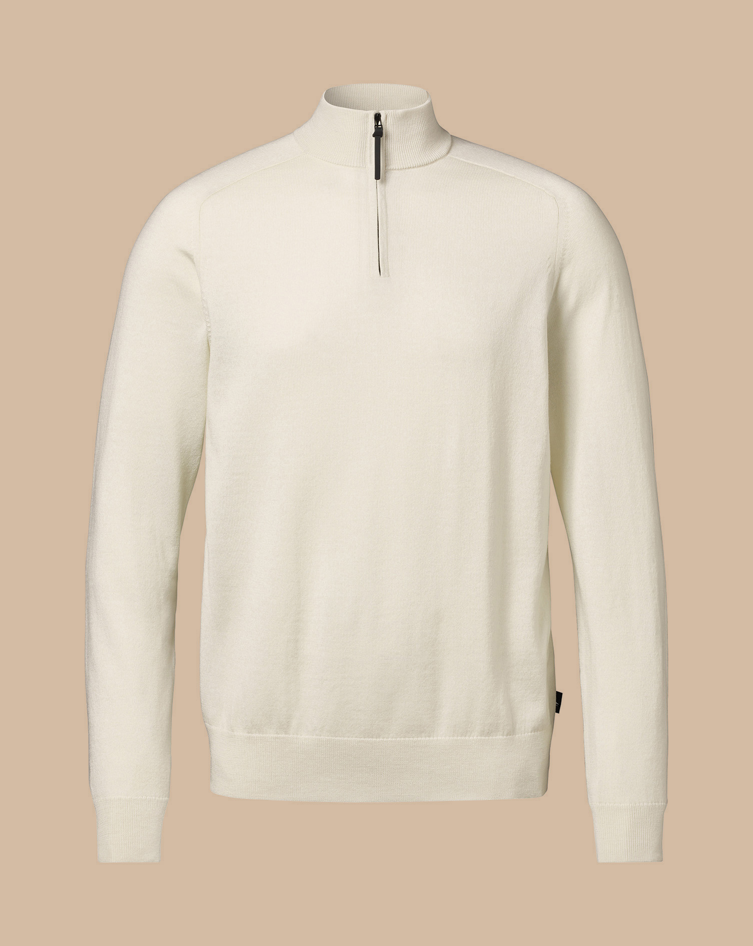 Performance Merino Zip Neck Jumper - Ivory