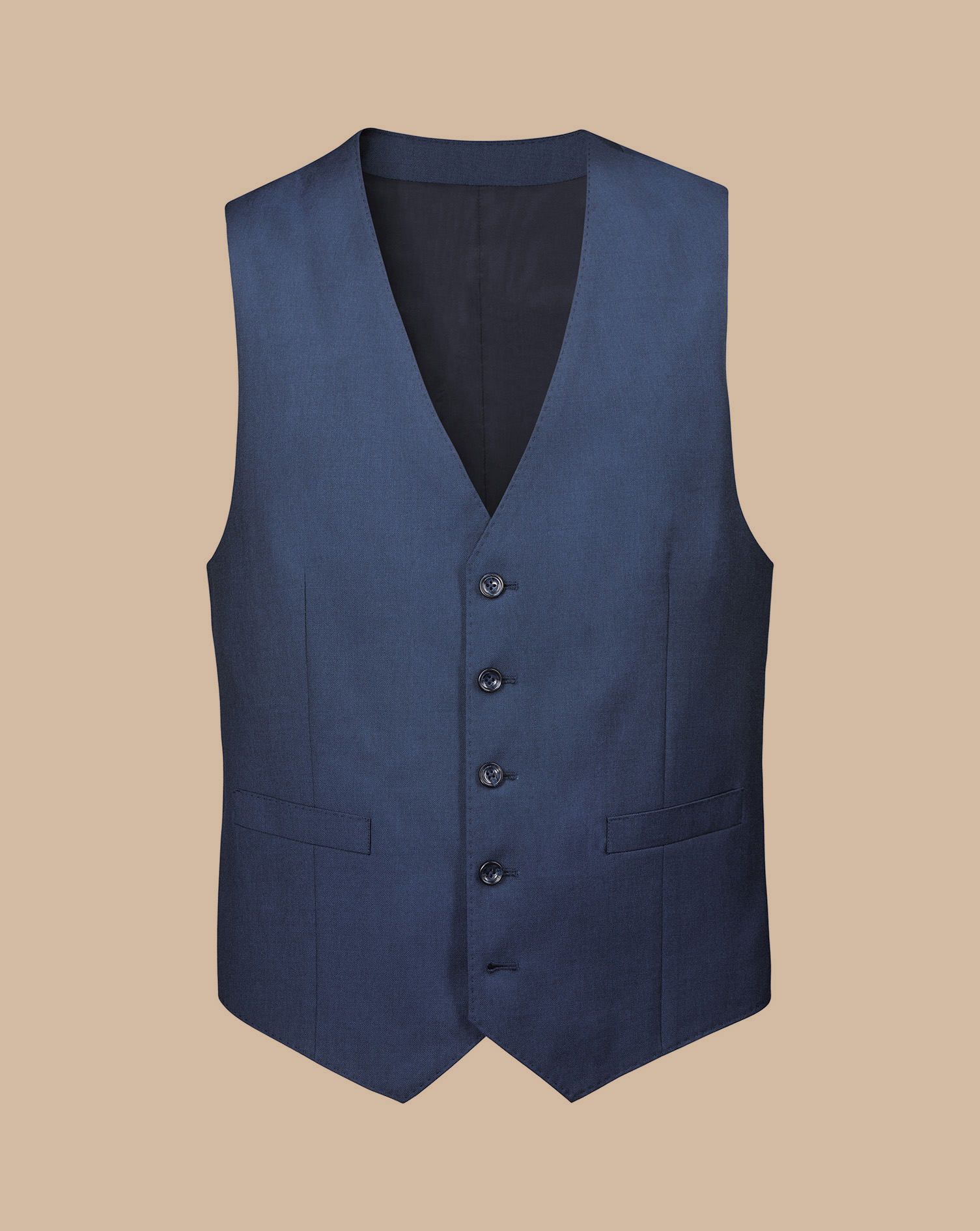 Natural Stretch Twill Suit Waistcoat - Indigo Blue