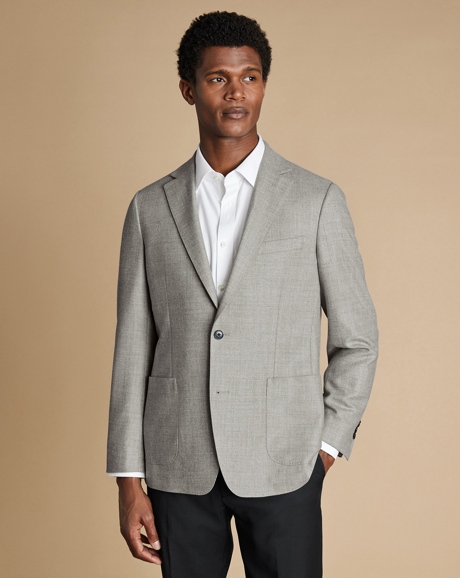 Wool Silk Jacket - Silver Grey