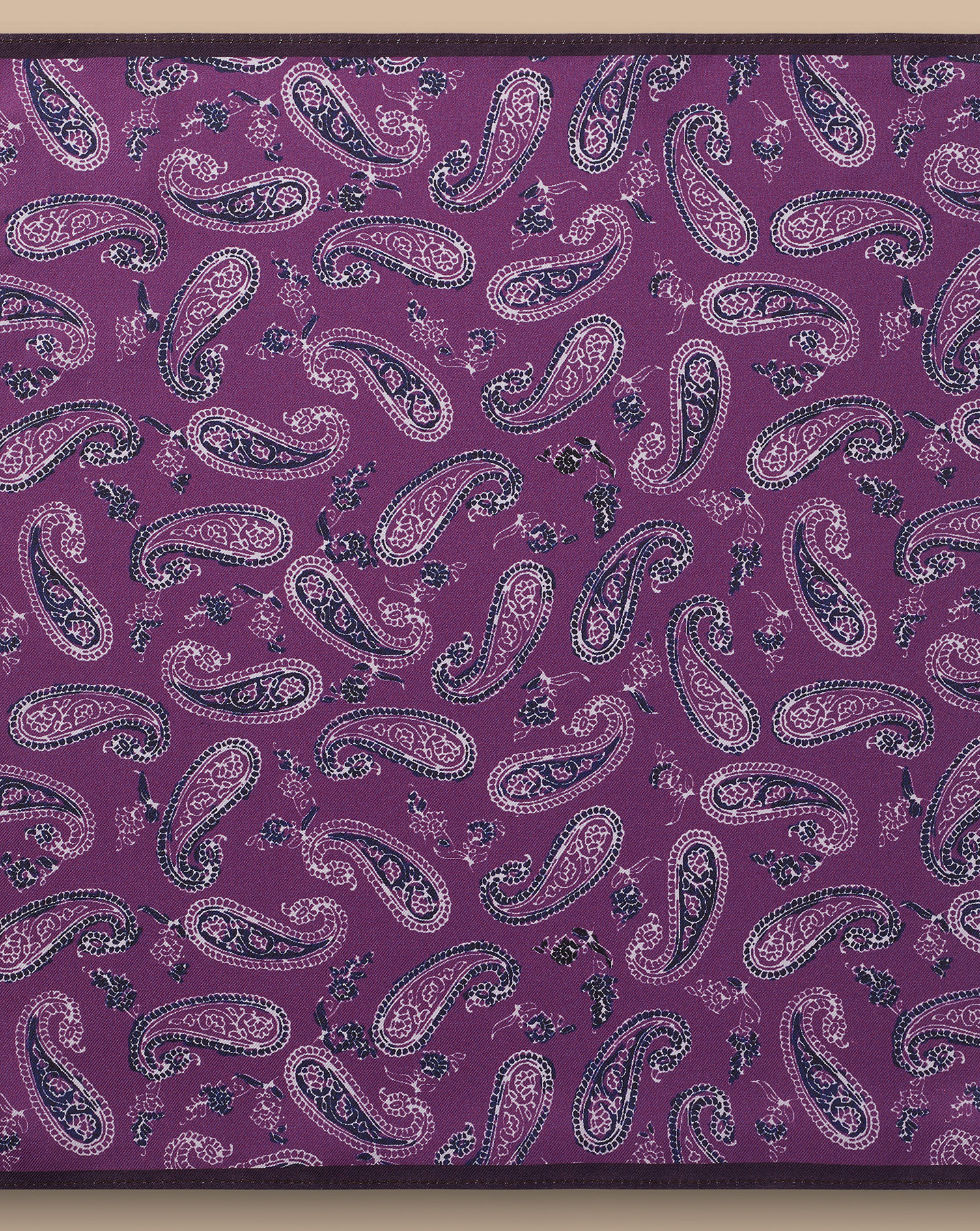 Paisley Silk Pocket Square - Purple