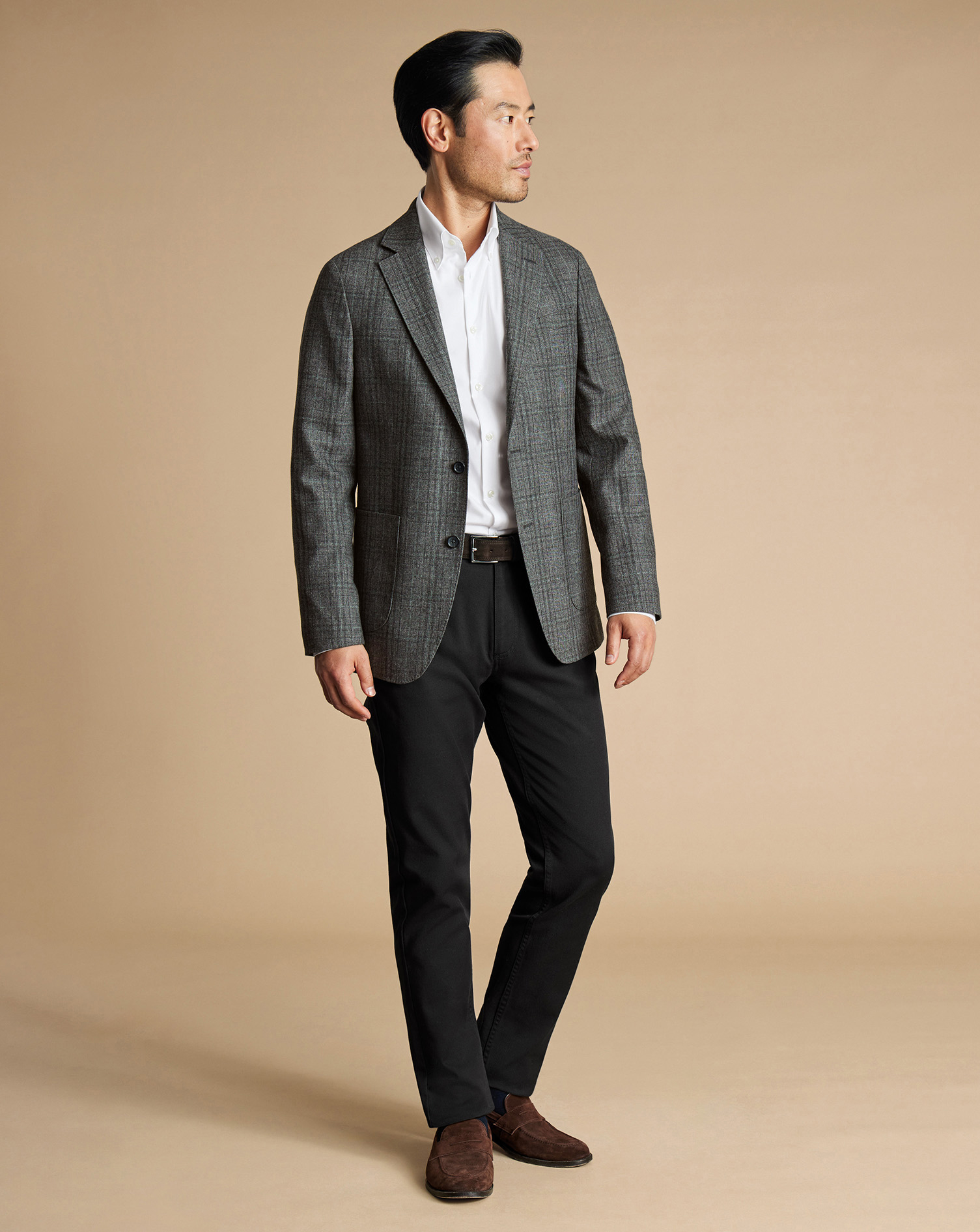 Italian Luxury Check Jacket - Dark Grey