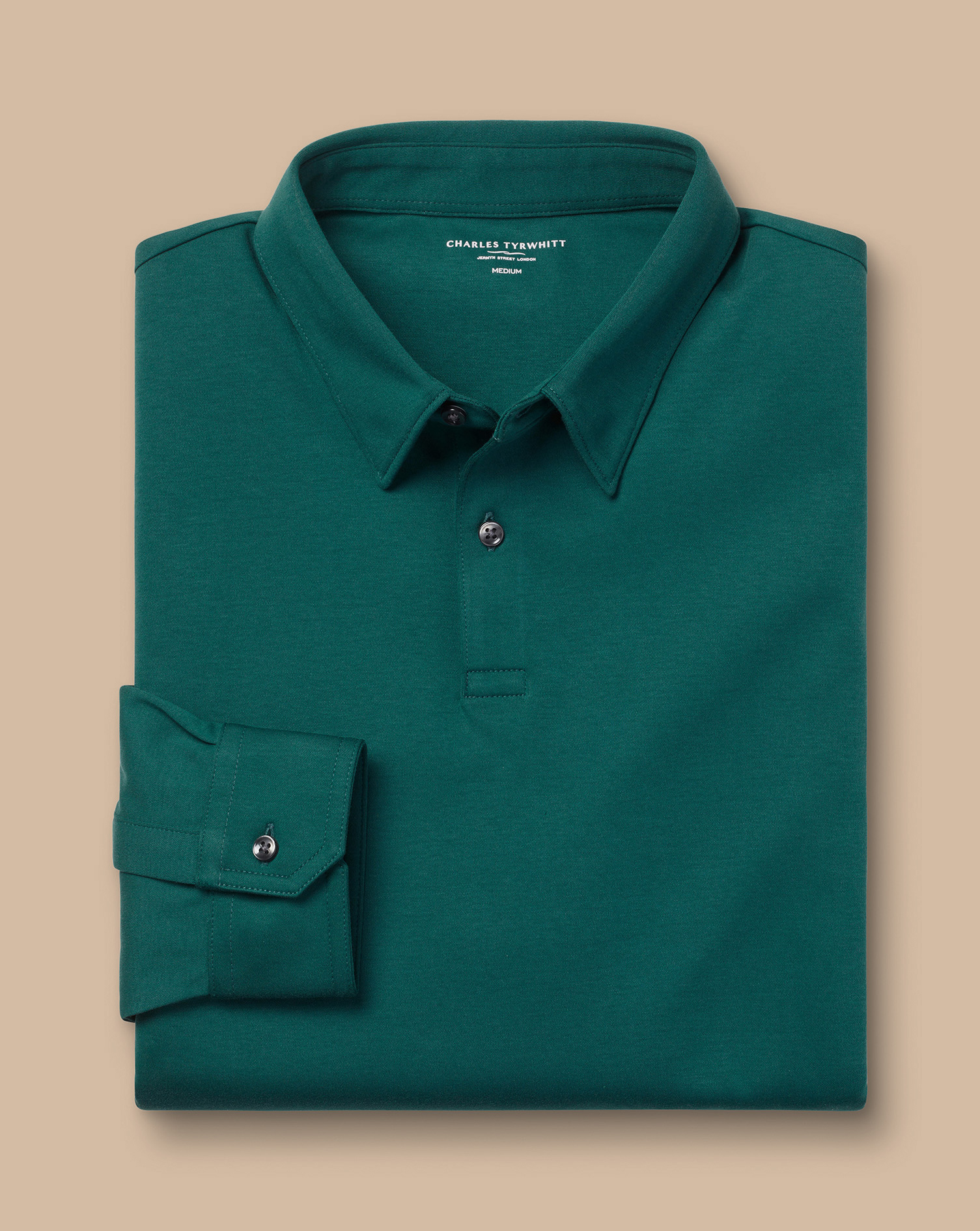 Long Sleeve Smart Jersey Polo - Green