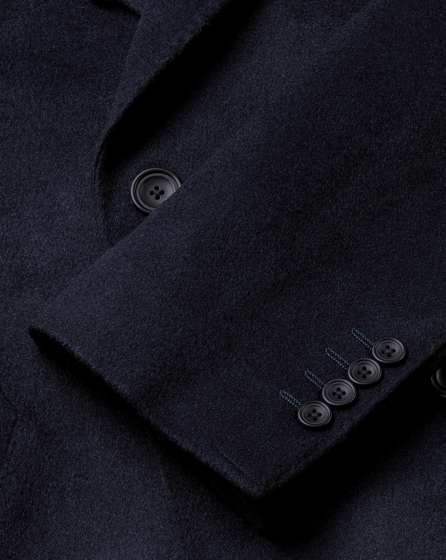 Double Breasted Wool Overcoat - Navy